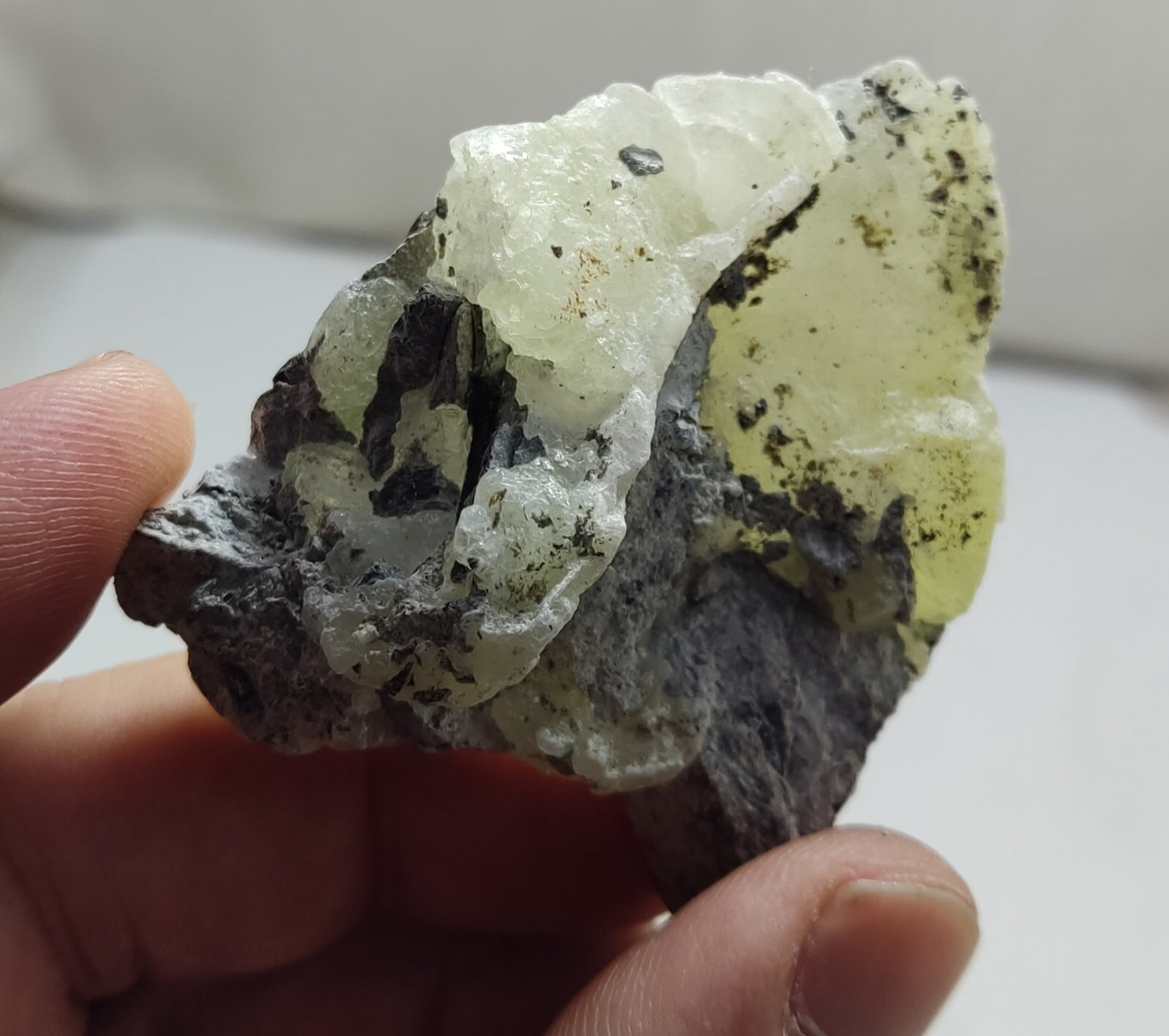An Aesthetic Natural specimen of brucite with chromite 35 grams