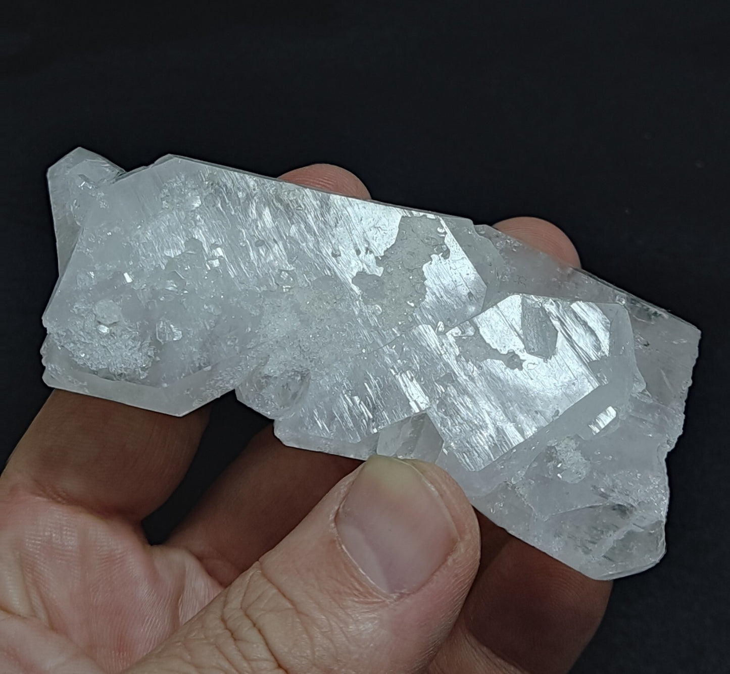 An amazing specimen of terminated faden Quartz crystal 130 grams