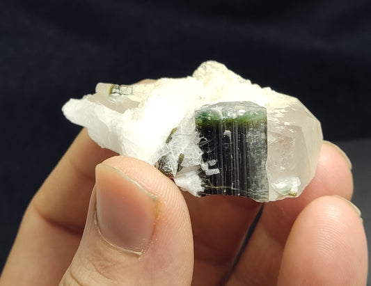 An Aesthetic Naturally terminated green tip tourmaline on matrix 48 grams