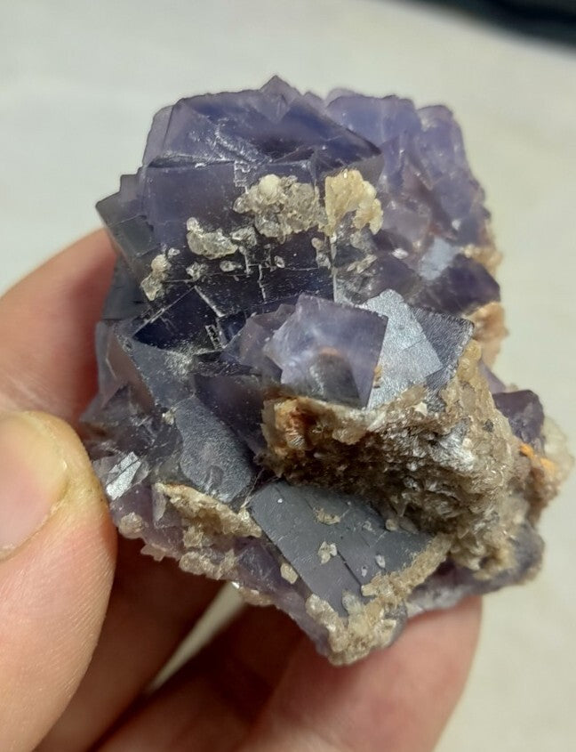 Natural Purple Fluorite with Calcite 124 grams