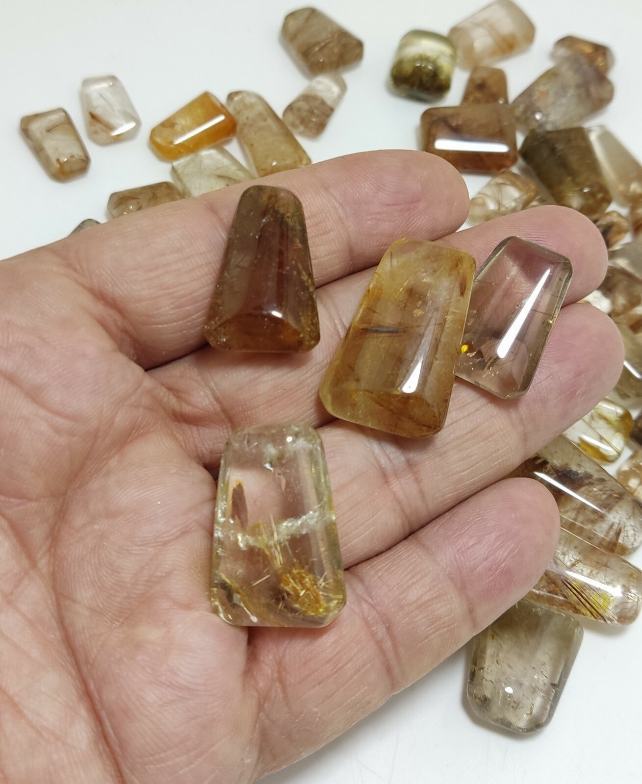 230 grams Rutilated polished quartz tumbles