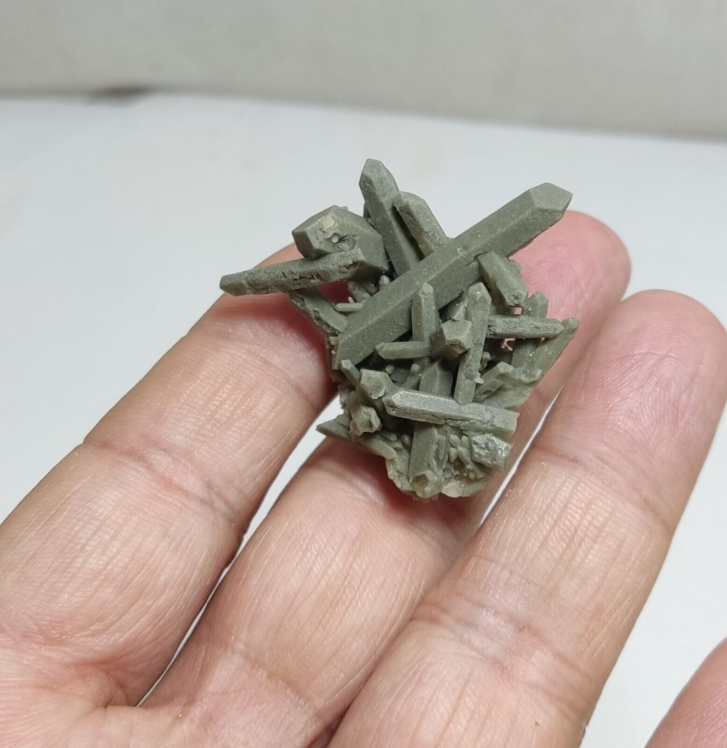 An Aesthetic Natural miniature terminated Chlorite Quartz cluster 11 grams