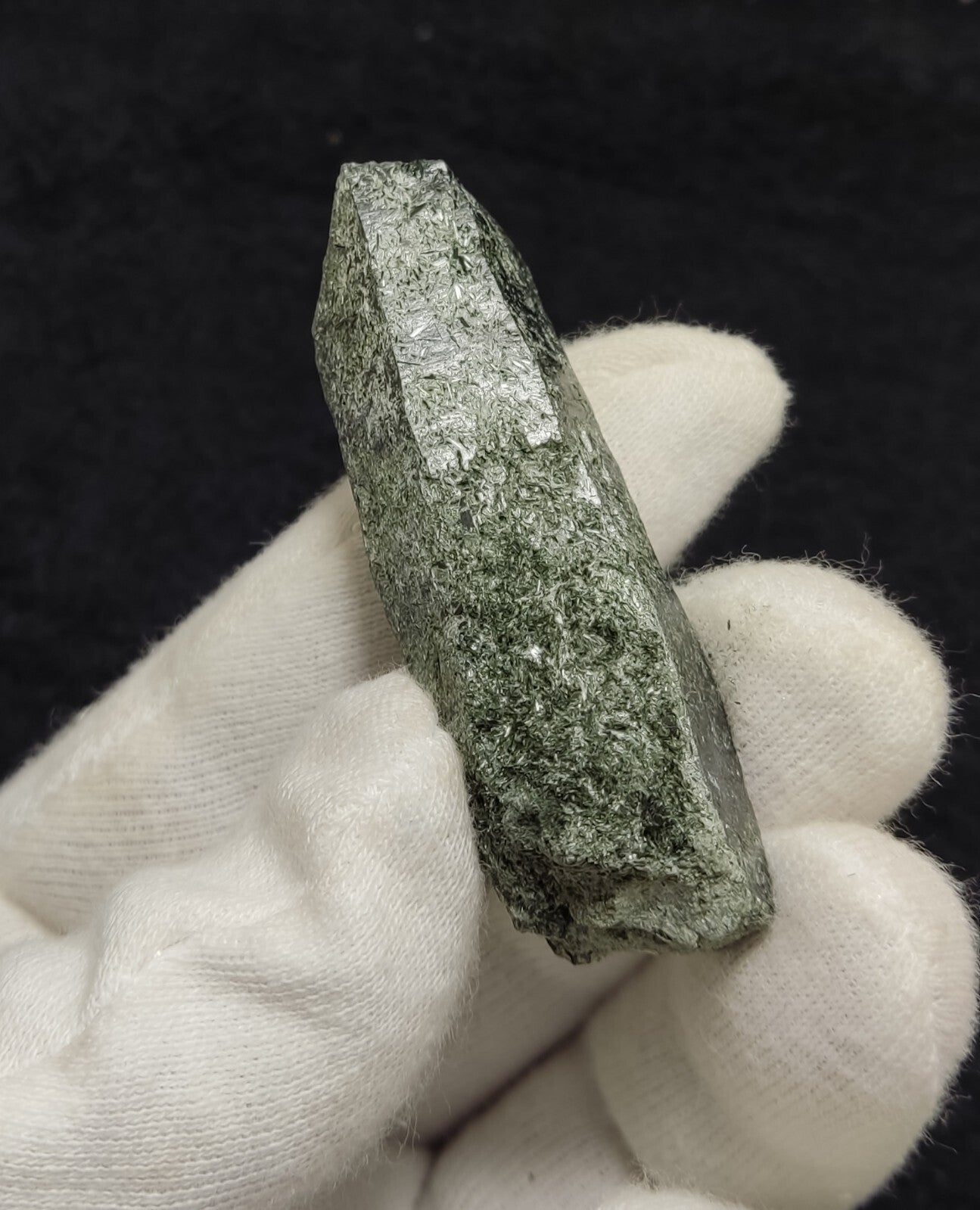 An Aesthetic Natural etched terminated Chlorite Quartz crystal specimen 32 grams