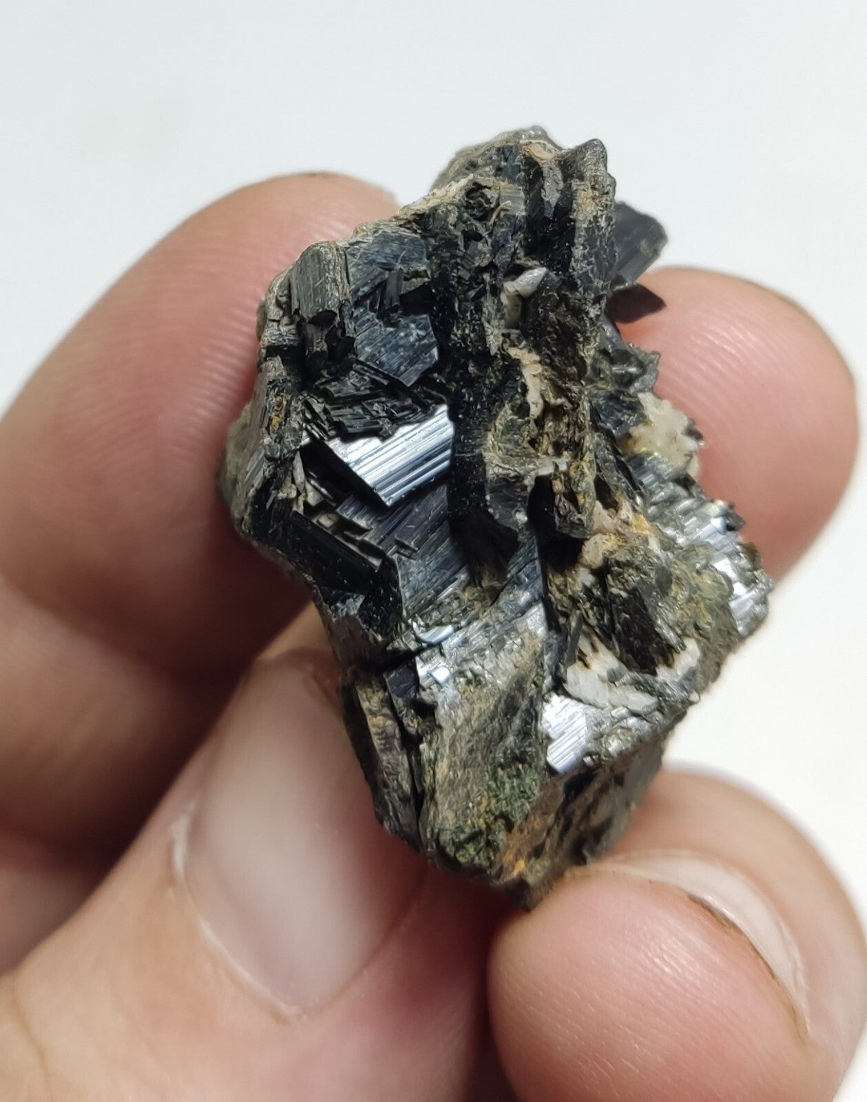 An aesthetic specimen of aegirine crystals on matrix 18 grams