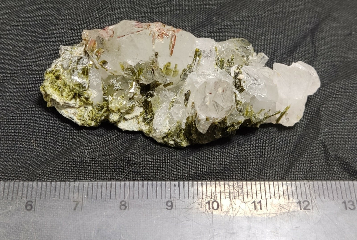 An aesthetic specimen of Epidote quartz cluster 36 grams
