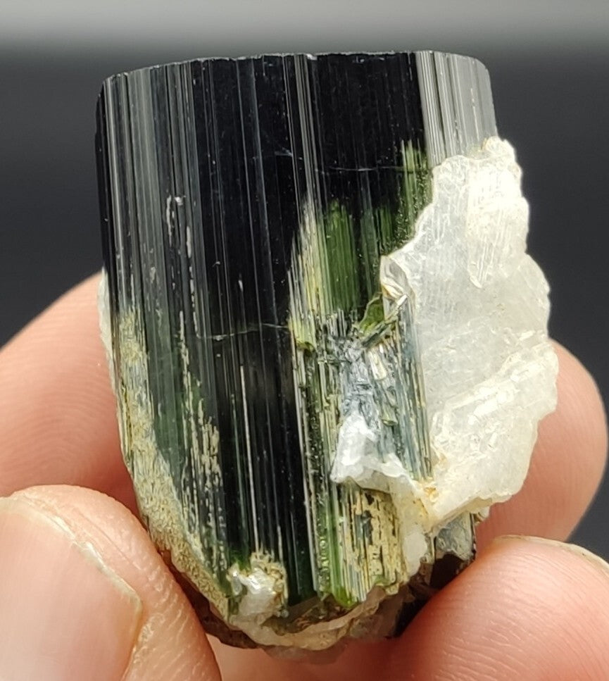 An amazing specimen of terminated tourmaline with green shaded 45 grams