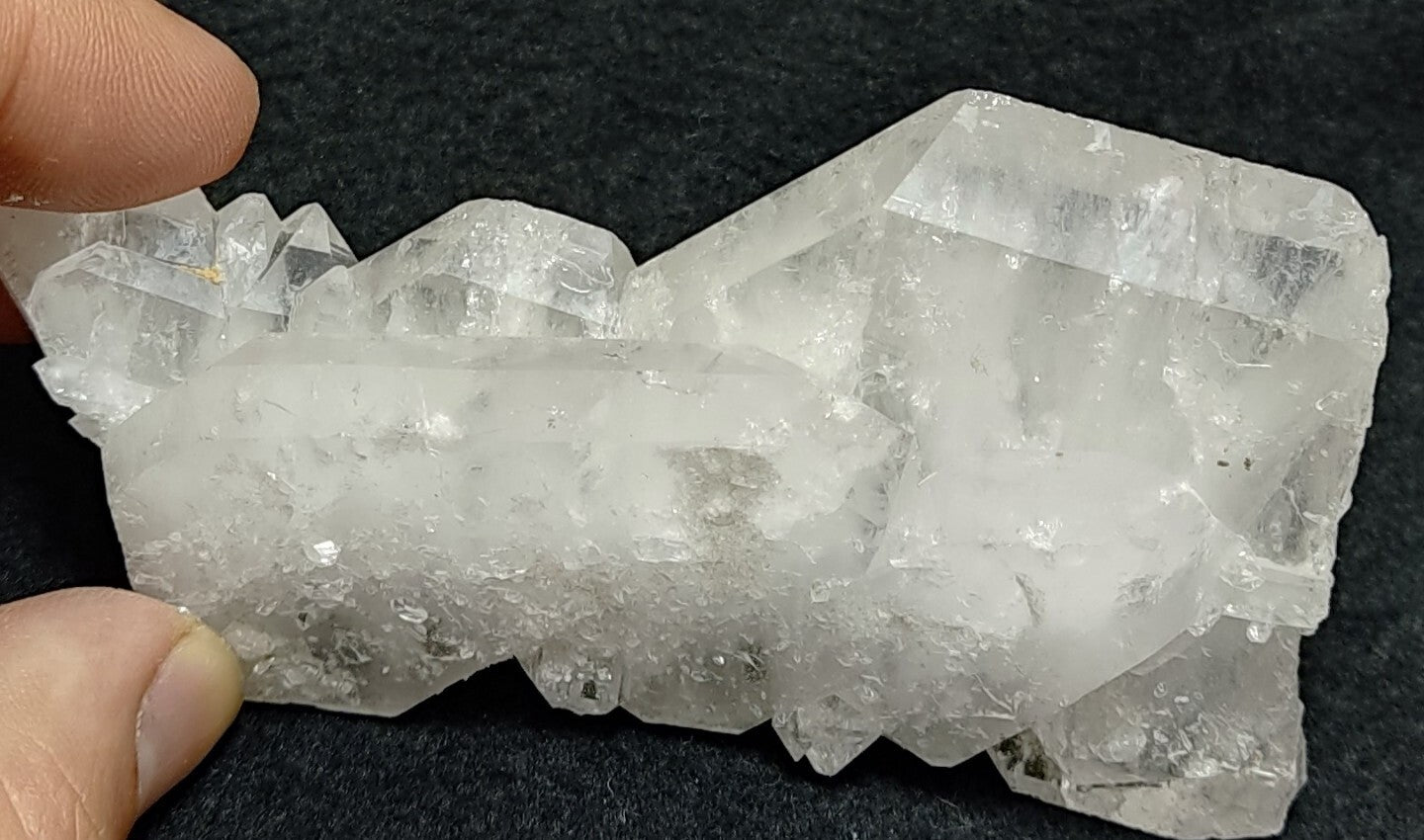 An amazing specimen of terminated faden Quartz crystal 130 grams