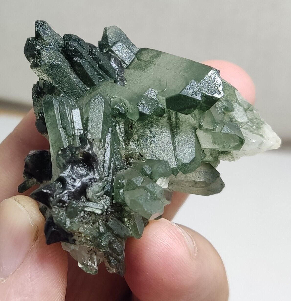 An Aesthetic Natural beautifully terminated Chlorite Quartz cluster 57 grams