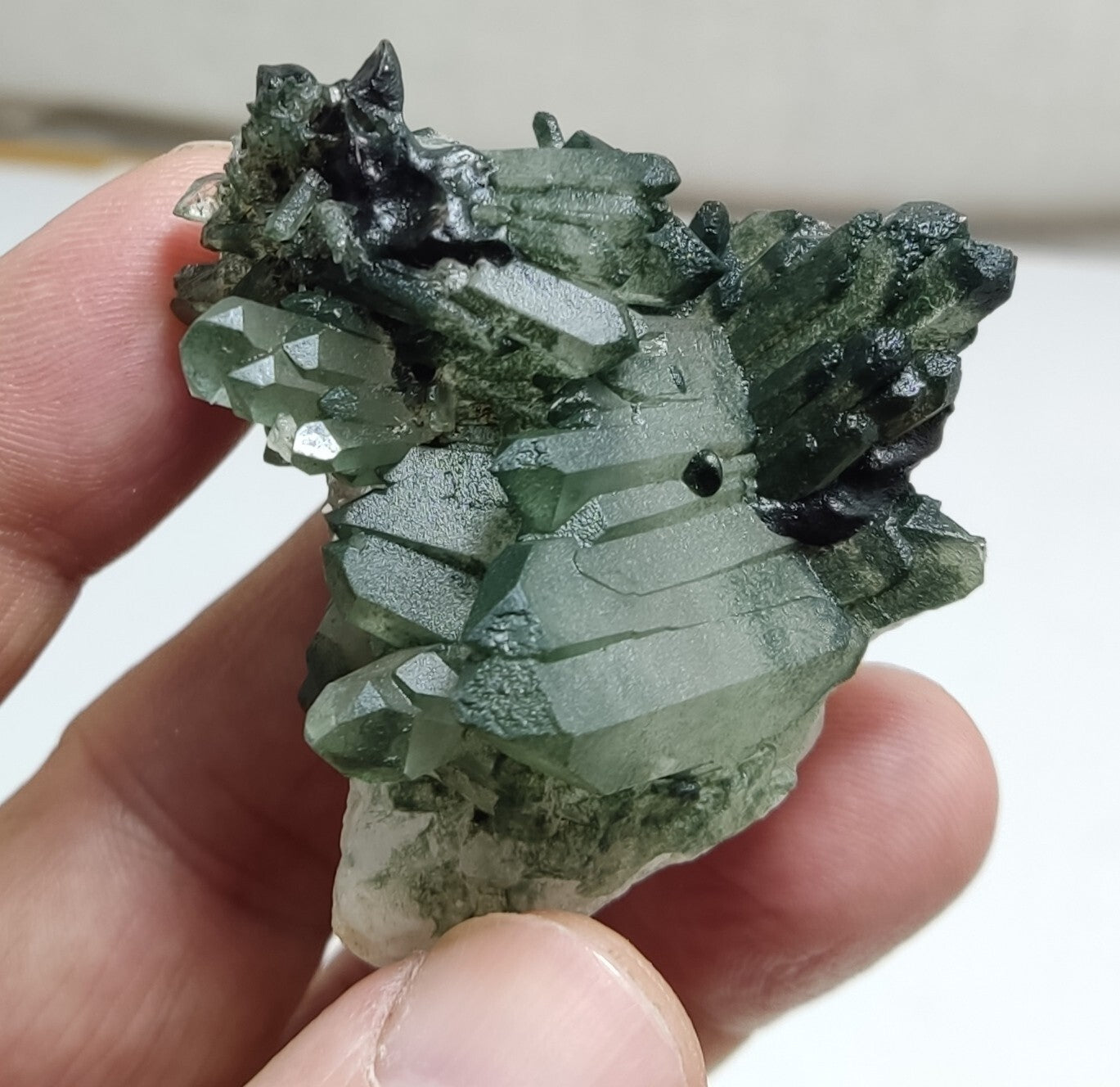 An Aesthetic Natural beautifully terminated Chlorite Quartz cluster 57 grams