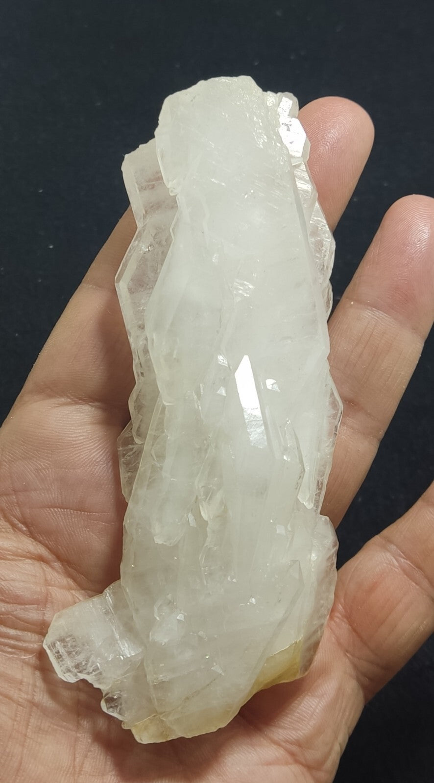 An aesthetic specimen of terminated faden Quartz crystals cluster 166 grams