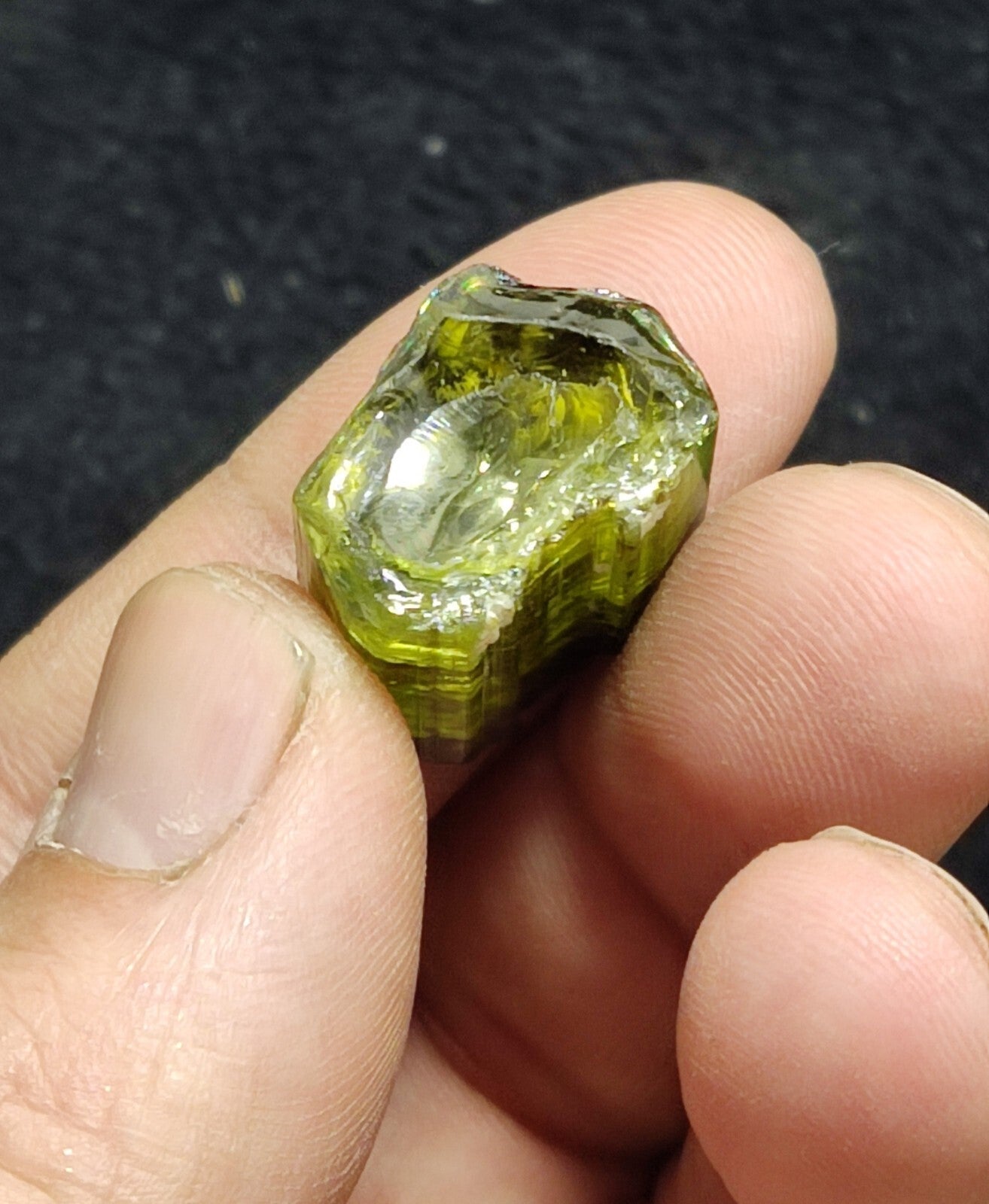 Single amazing green color terminated Tourmaline crystal 9 grams