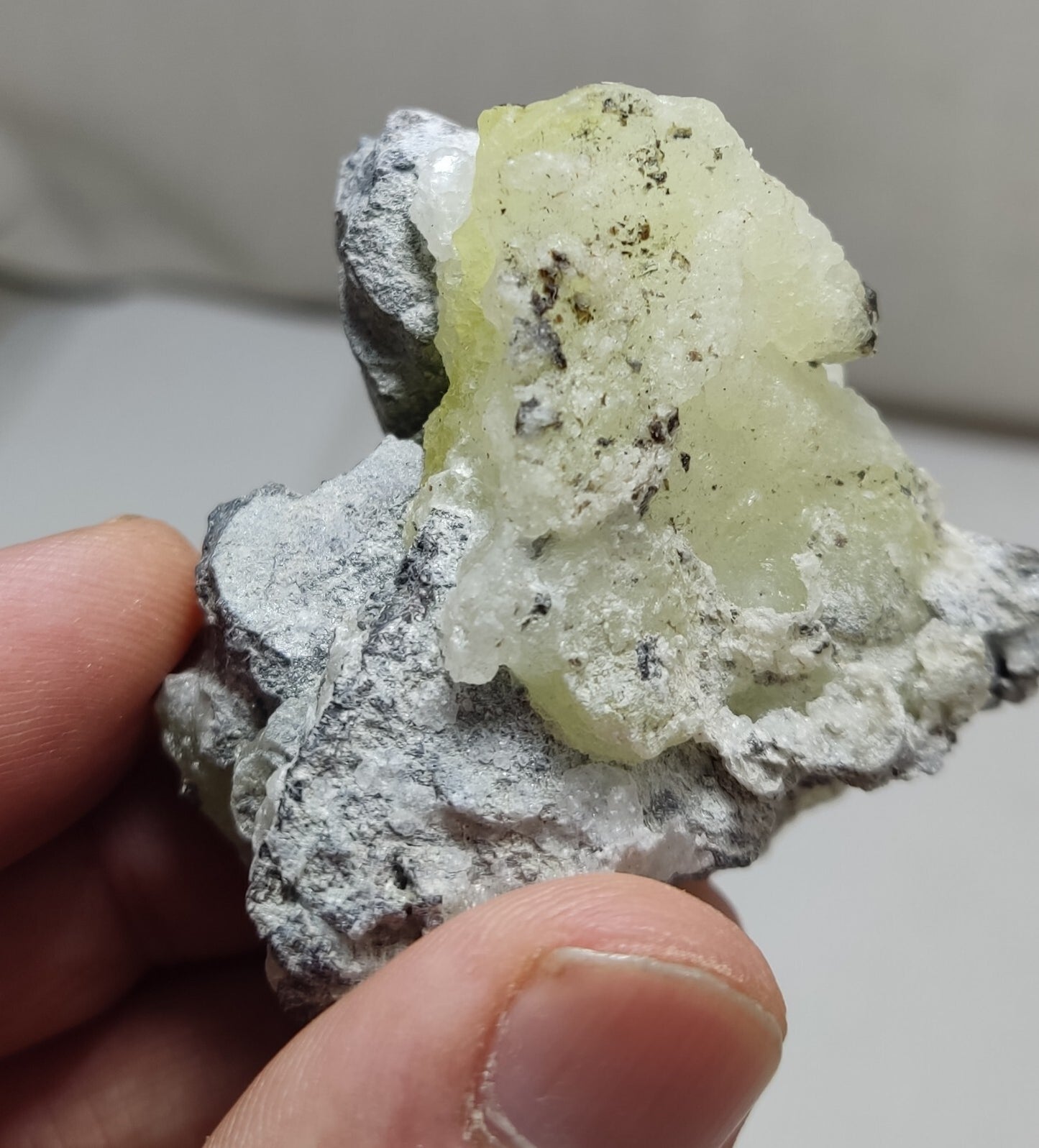 An Aesthetic Natural specimen of brucite with chromite 73 grams