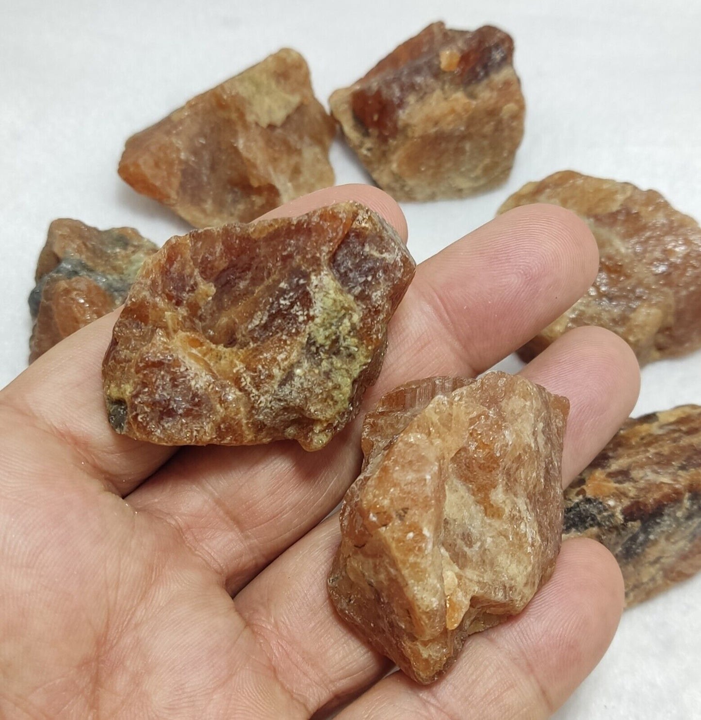500 grams lot of rough hessonite garnets