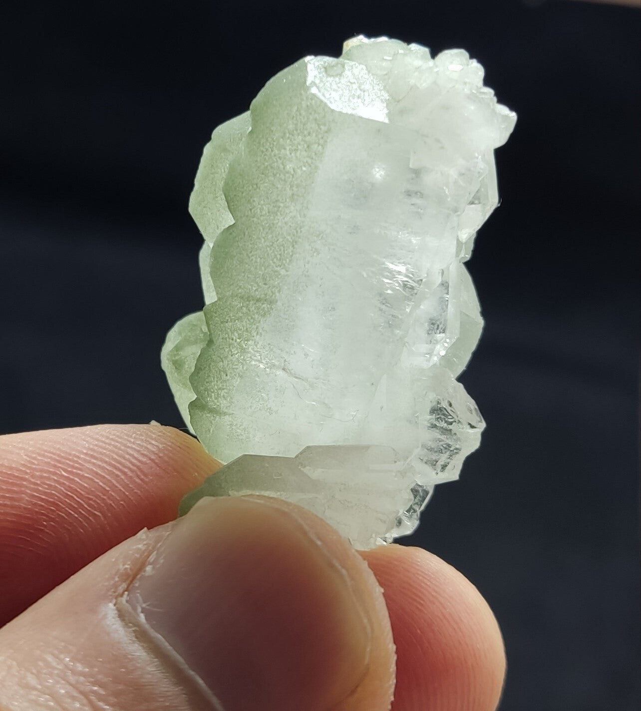 An Aesthetic specimen of Quartz cluster with chlorite spots 17 grams