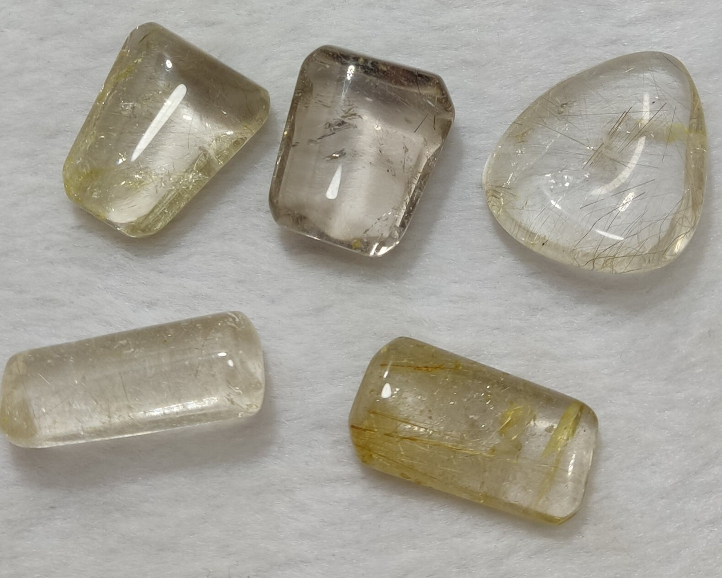 An amazing lot of Rutilated polished quartz tumbles 53 grams