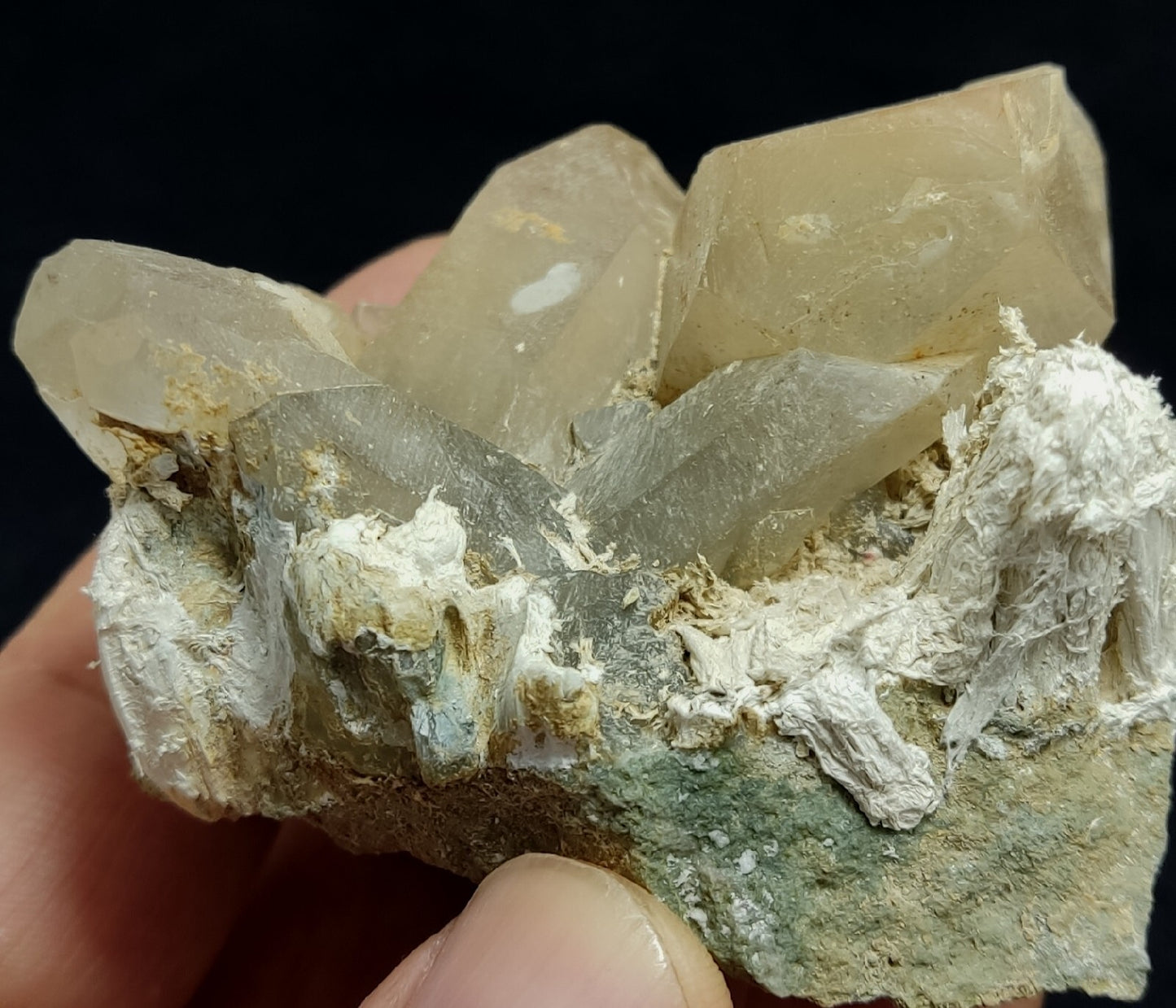 Amphibole included quartz cluster specimen 179 grams