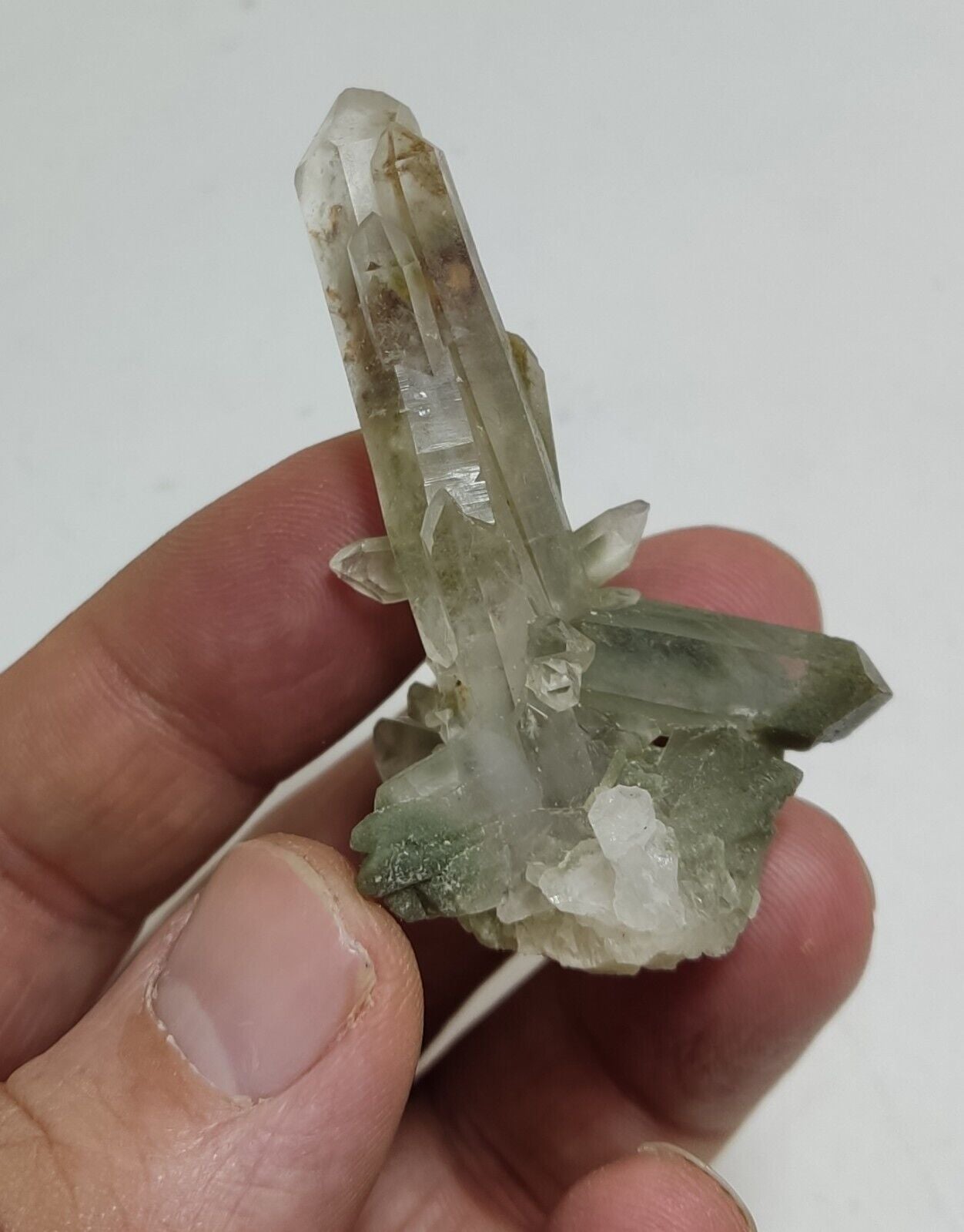 A very Aesthetic Natural beautifully terminated Chlorite Quartz cluster 29 grams
