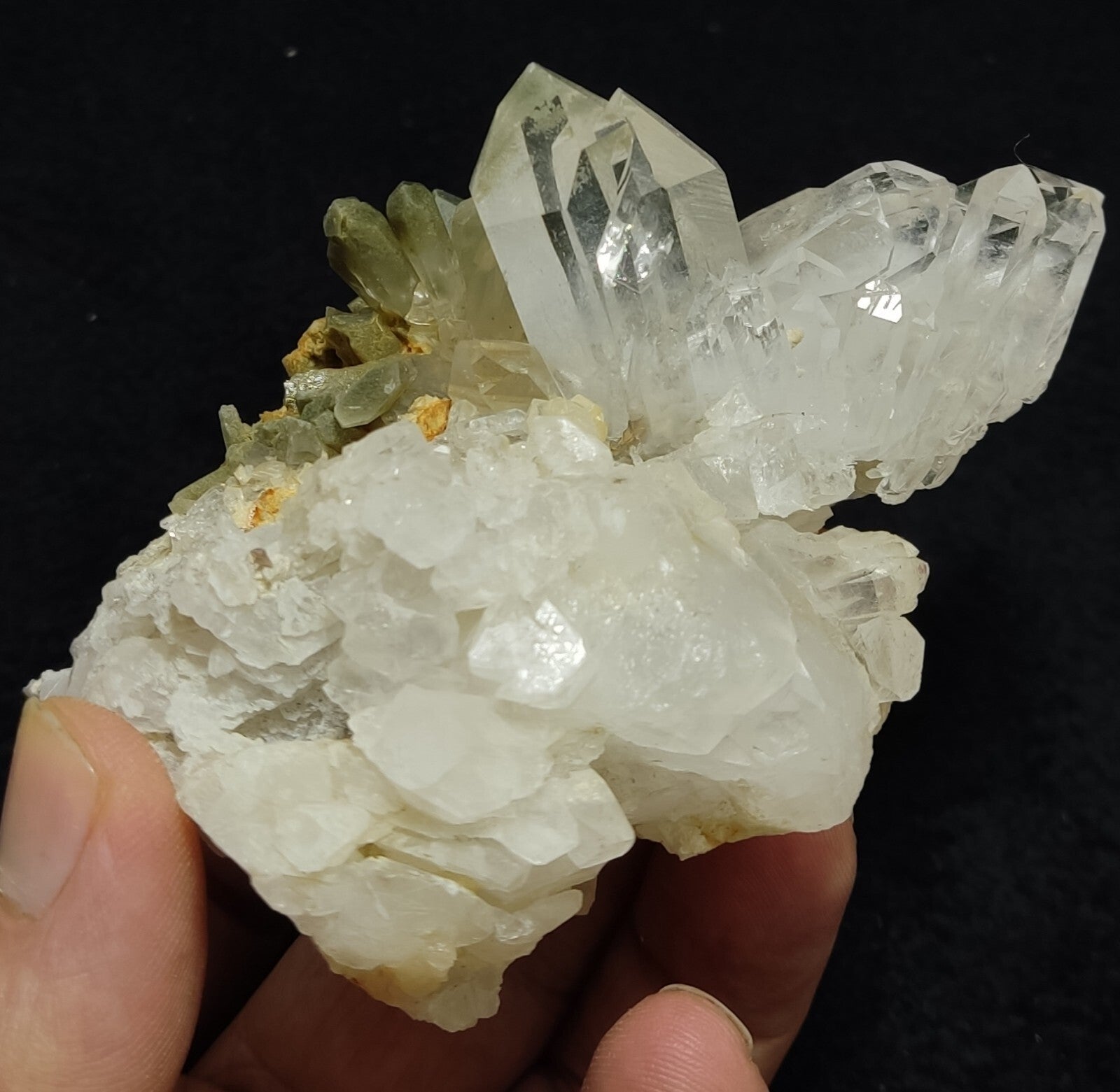 An amazing specimen of chlorite quartz cluster 294 grams