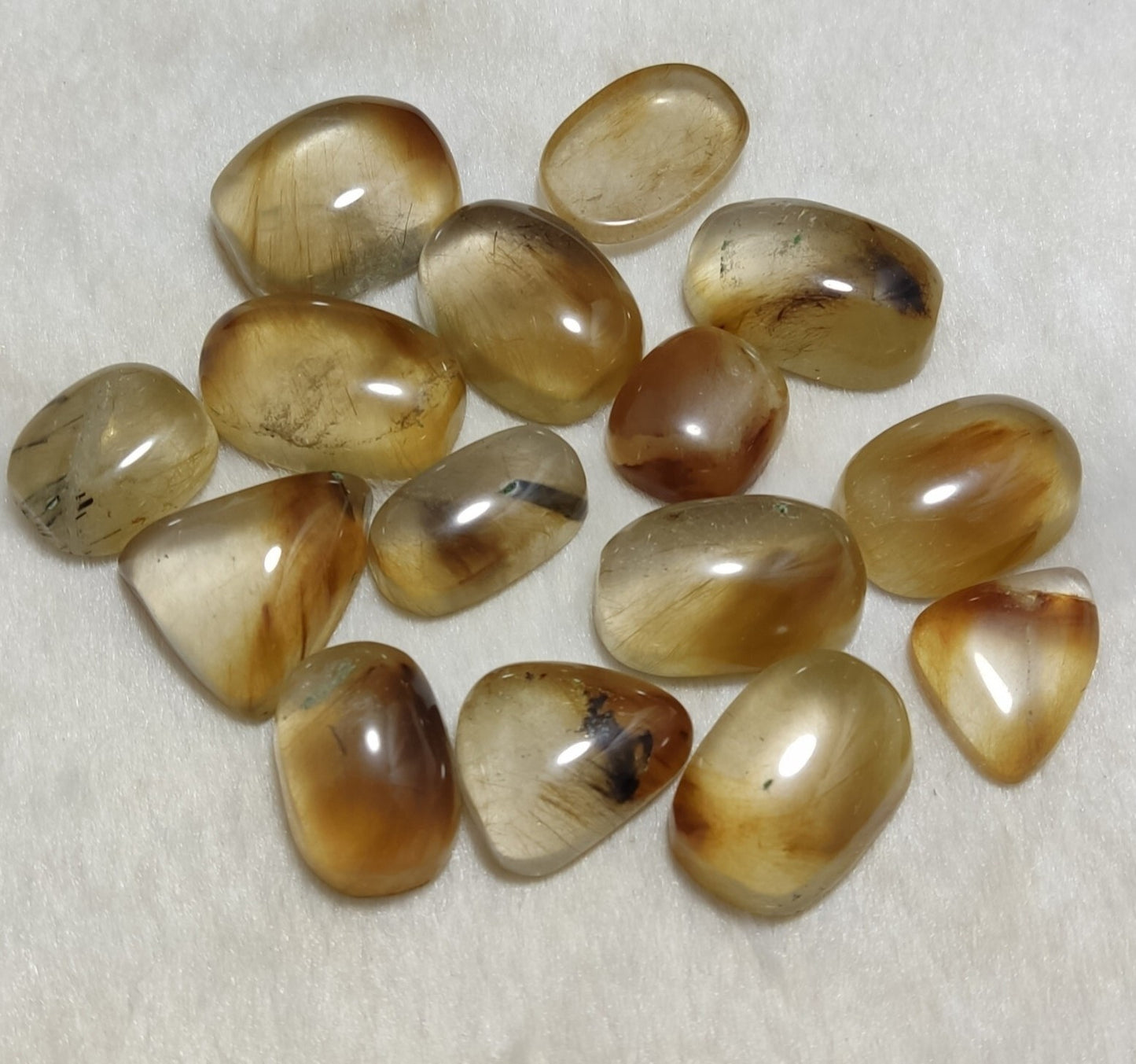 Astrophyllite Quartz Cabochons 15 Pieces, 366 Carats