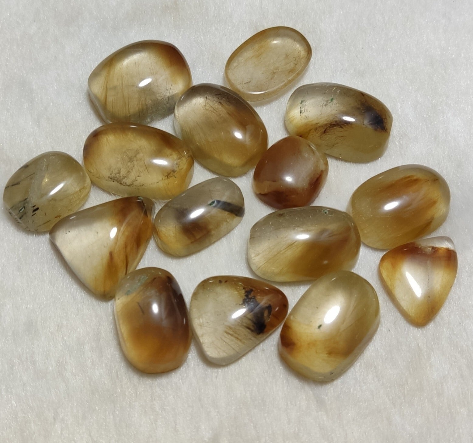 Astrophyllite Quartz Cabochons 15 Pieces, 366 Carats