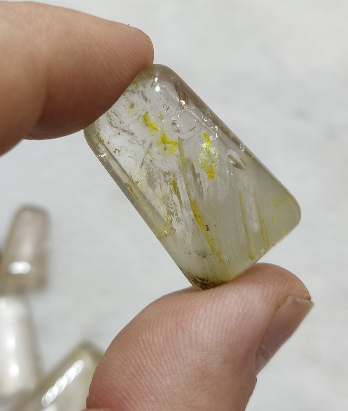 An amazing lot of Rutilated polished quartz tumbles 50 grams