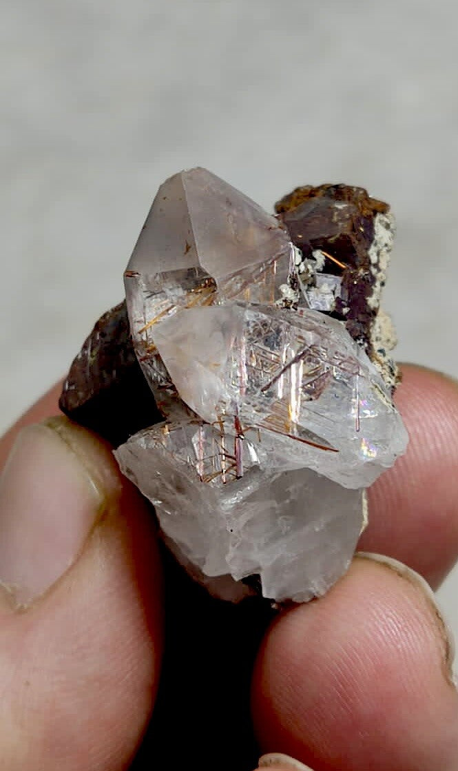 Natural Rutile Quartz Siderite Specimen 24 Grams.