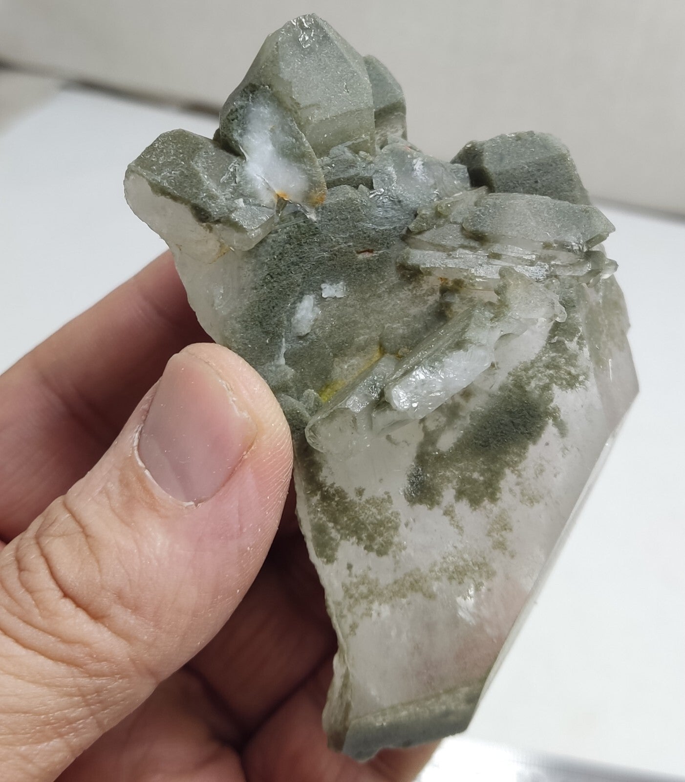 An Aesthetic Natural beautifully terminated Chlorite Quartz crystal 150 grams