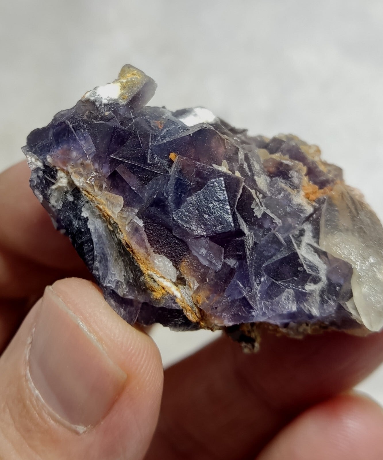 Small Purple Fluorite With Calcite 46 grams