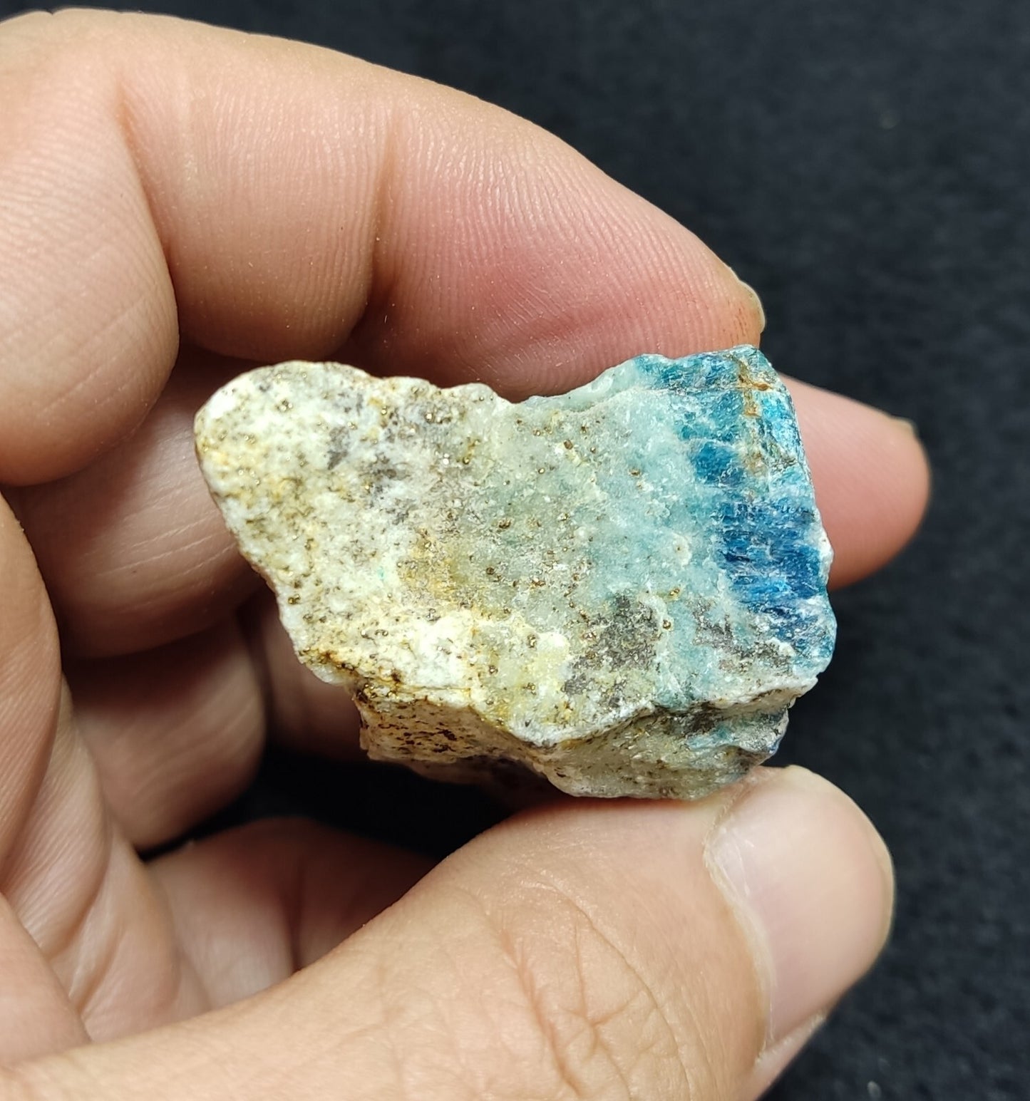 An Aesthetic specimen of fluorescent lazurite on matrix with pyrite 50 grams