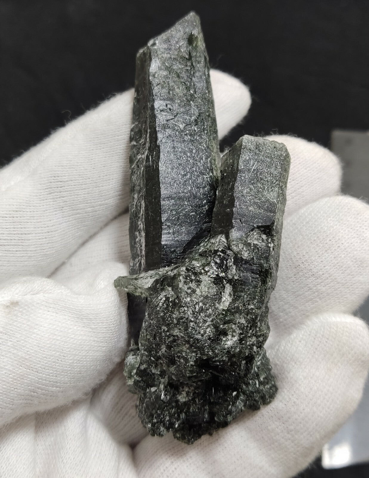 An Aesthetic Natural etched terminated Chlorite Quartz crystal specimen 75 grams