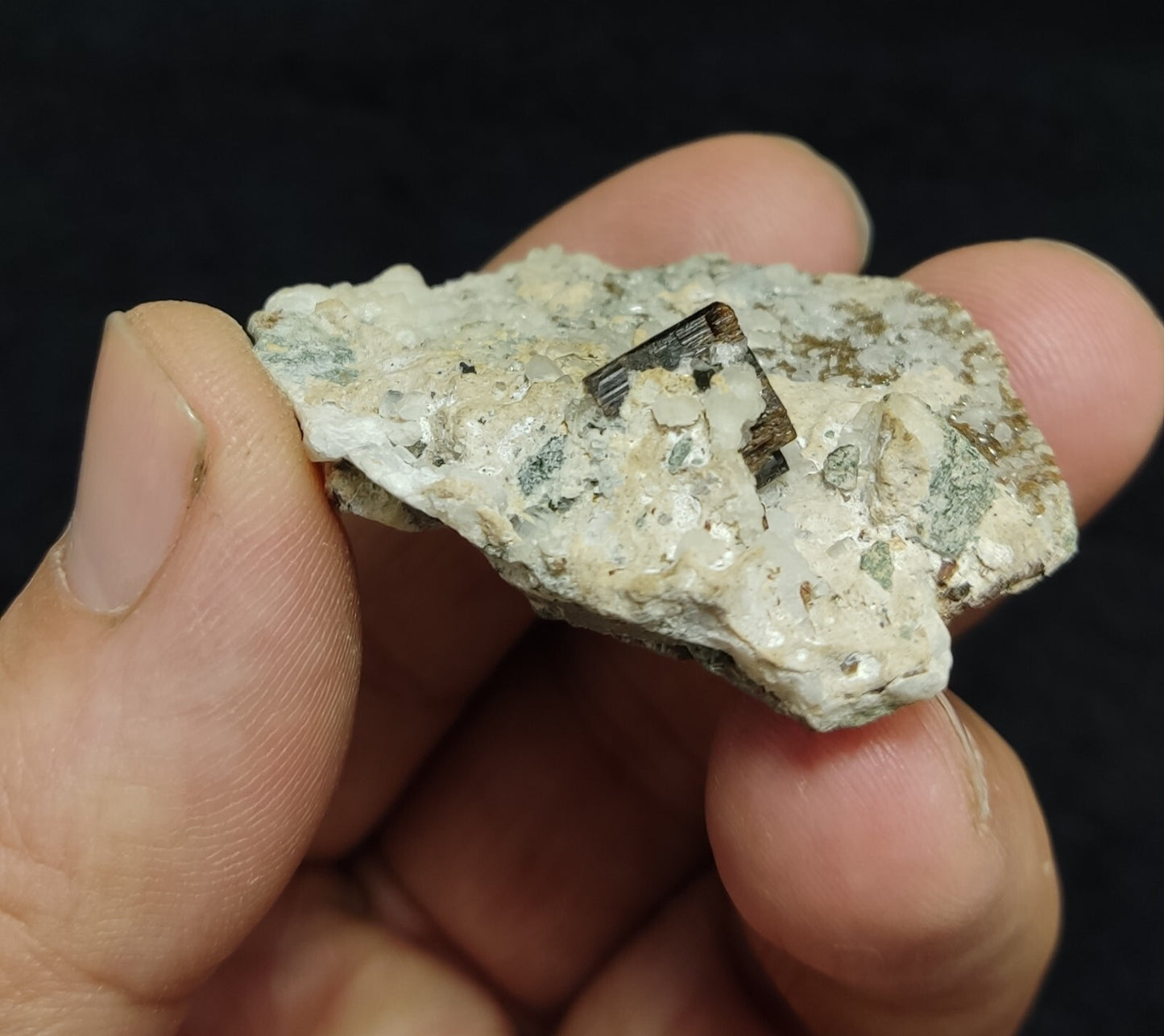 An amazing crystal specimen of dark brown Vesuvianite on matrix 27 grams