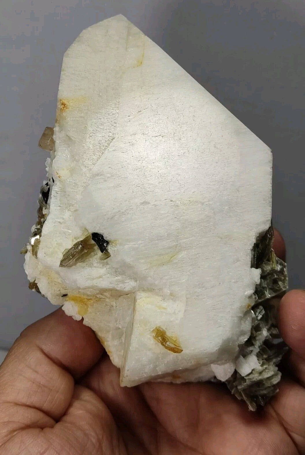 An aesthetic combo specimen of feldspar tourmaline muscovite apatite 735 grams