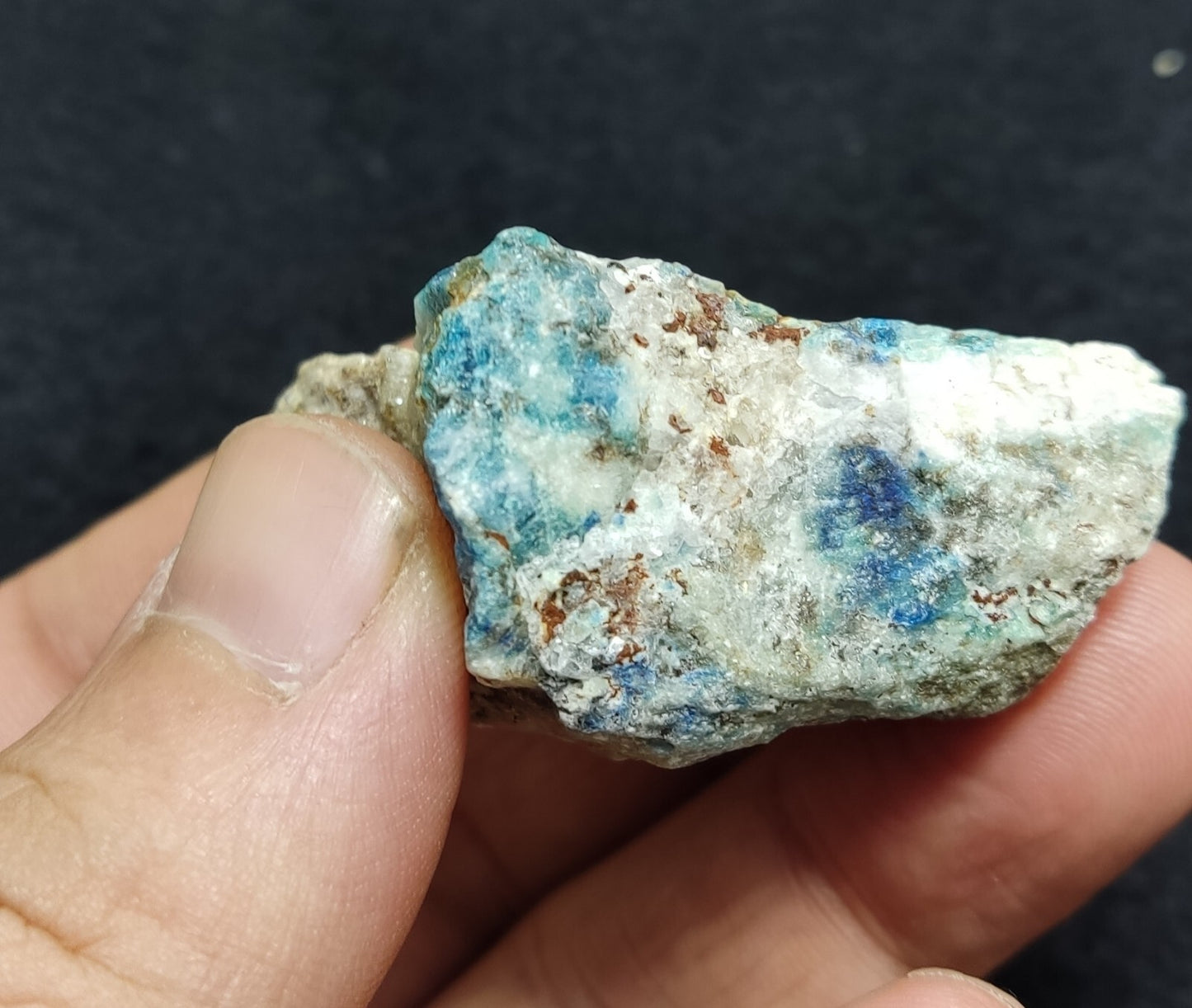 An Aesthetic specimen of fluorescent lazurite on matrix with pyrite 50 grams