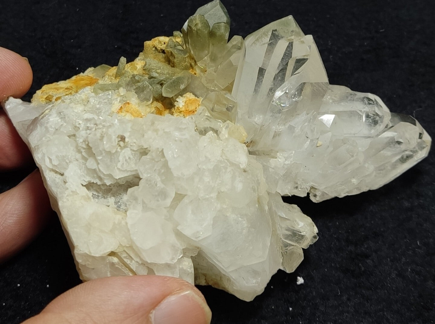 An amazing specimen of chlorite quartz cluster 294 grams