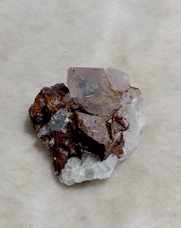 Natural Rutile Quartz Siderite Specimen 24 Grams.