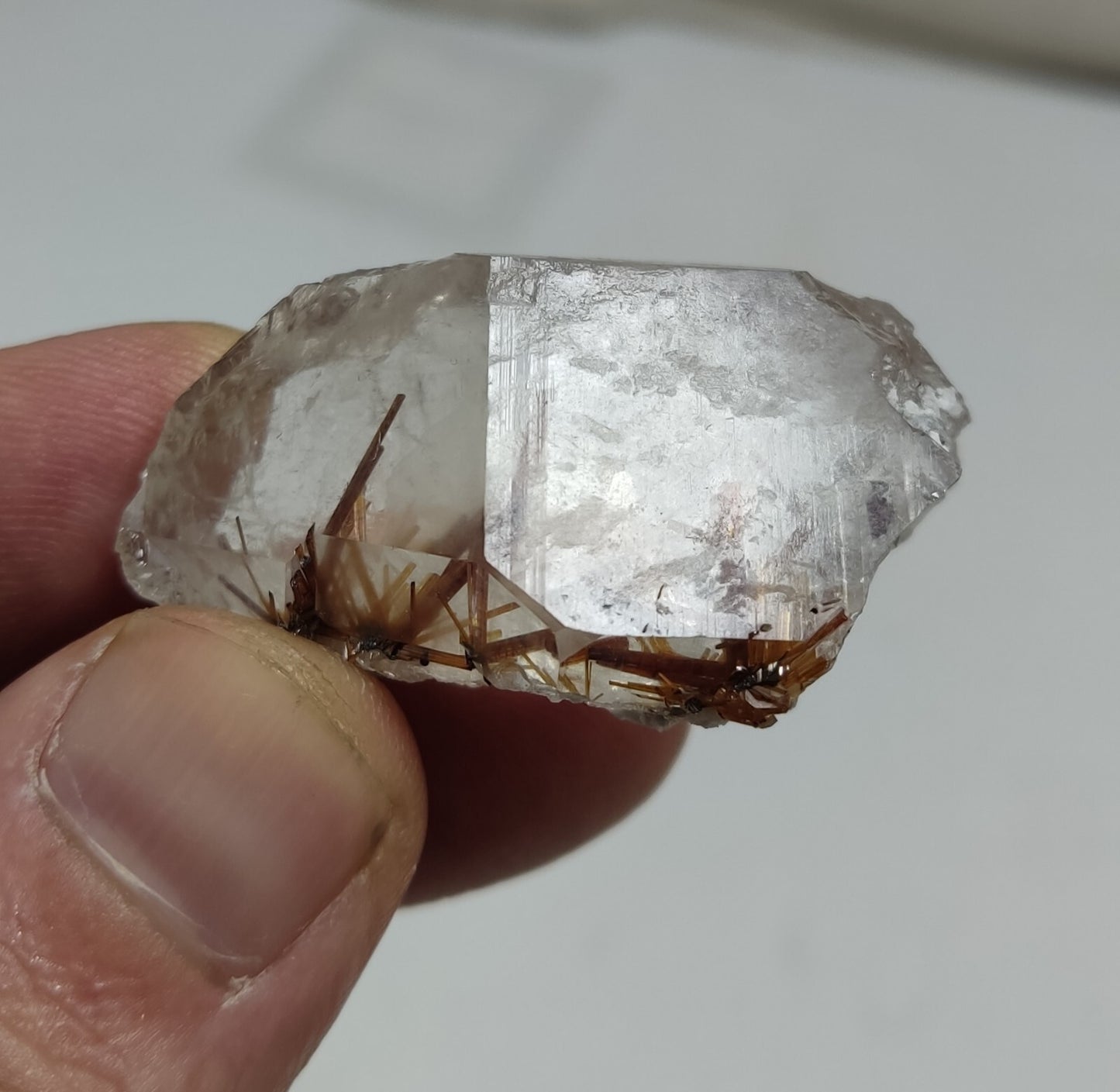 An aesthetic specimen of quartz with rutile inclusions 25 grams