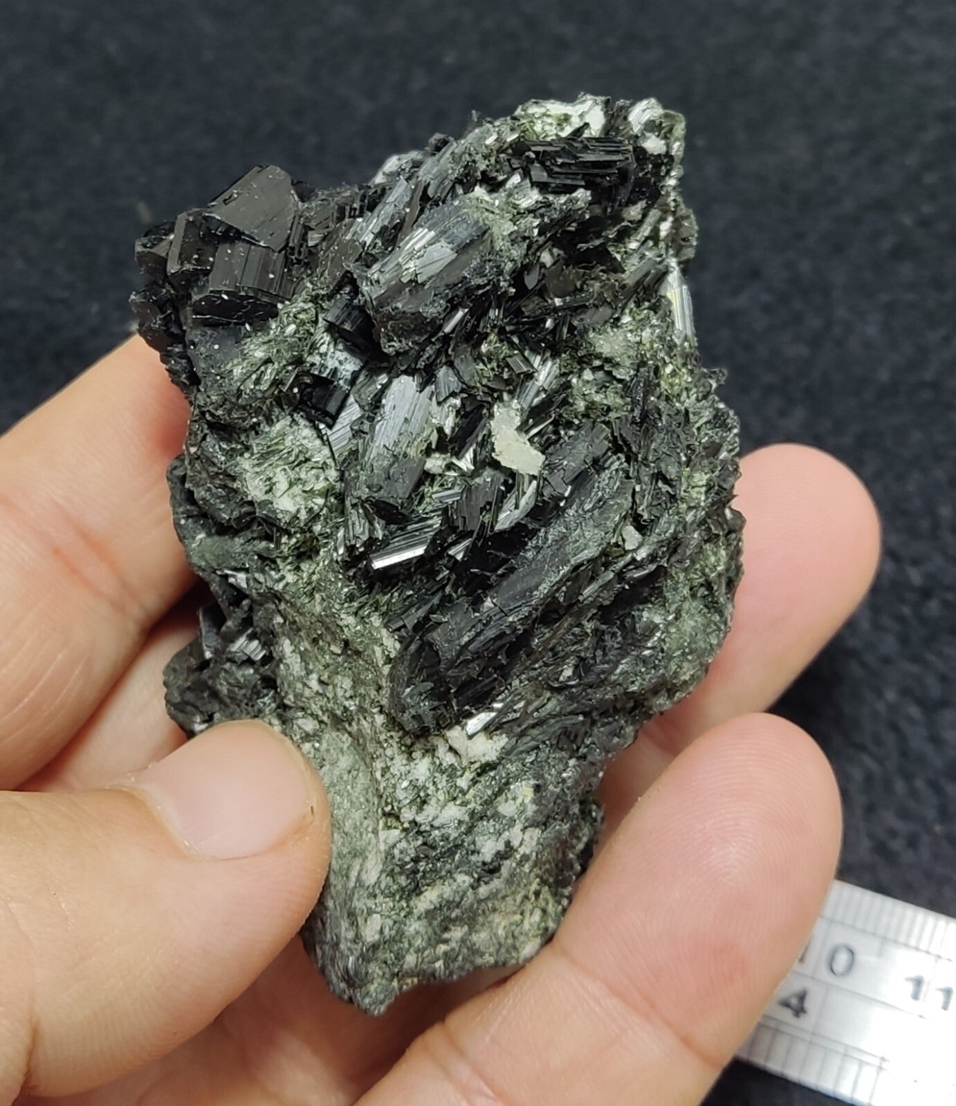 An aesthetic specimen of terminated aegirine crystal cluster 154 grams