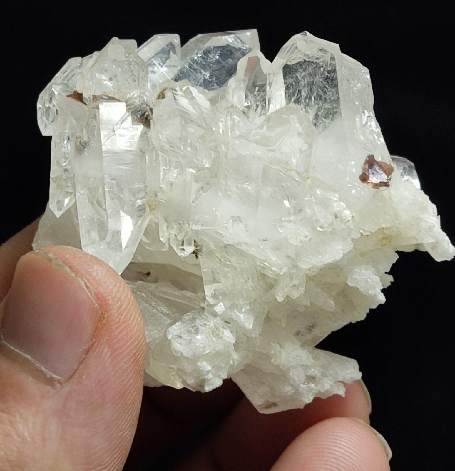 An Aesthetic terminated specimen of Quartz cluster with brookite 79 grams