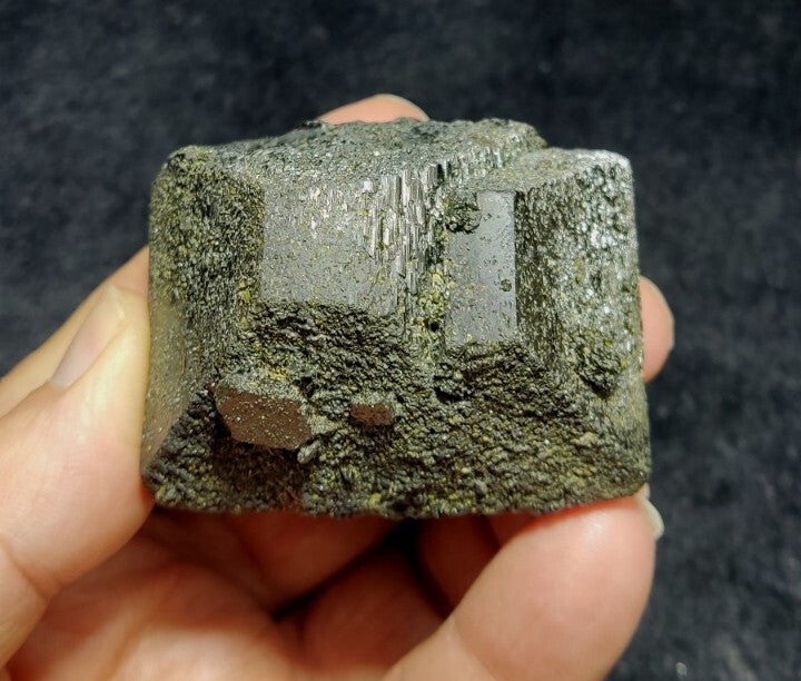 Dark Green Lusterous Epidote Crystal 226 grams