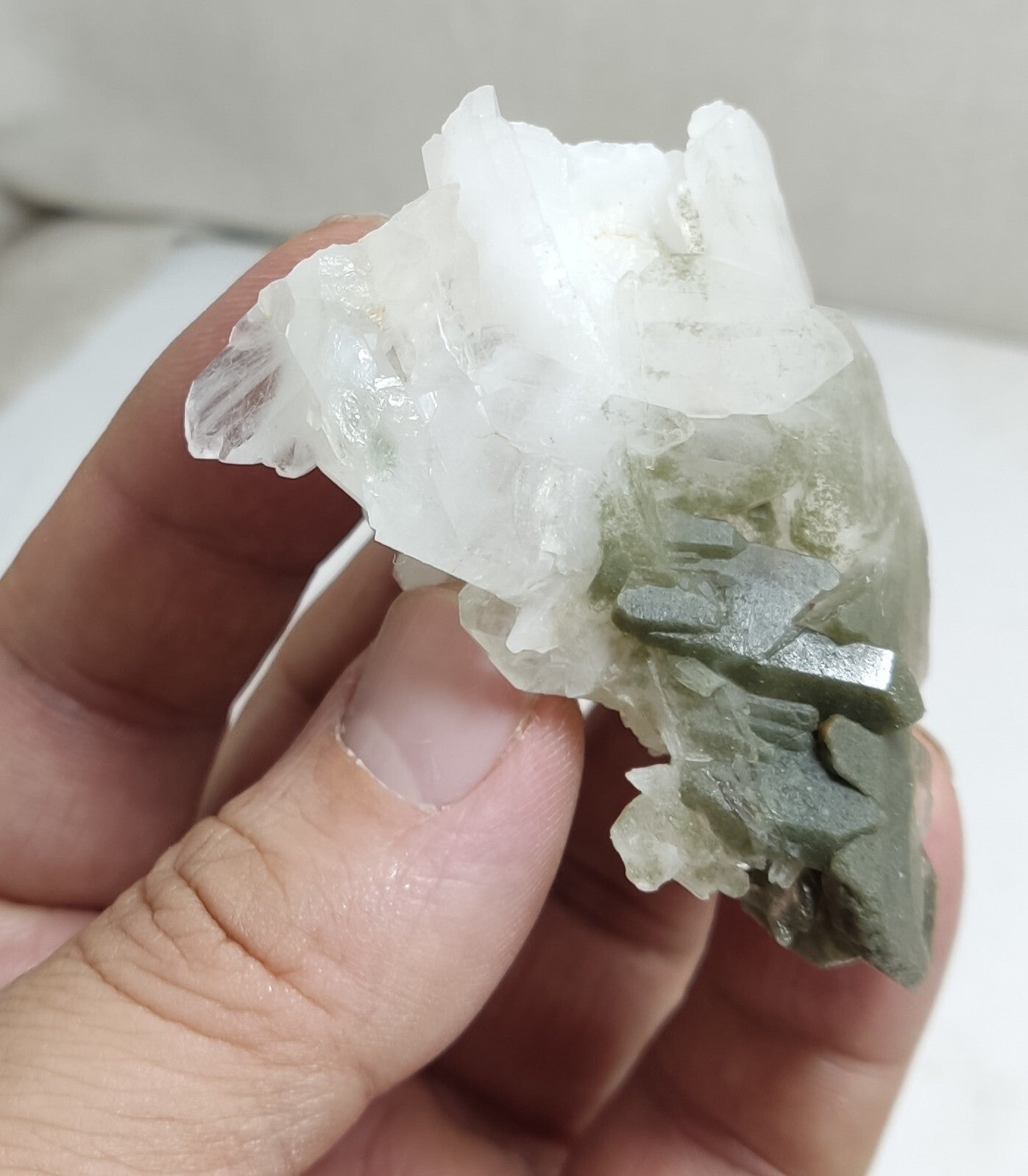 An Aesthetic Natural Quartz specimen with chlorite inclusions 58 grams
