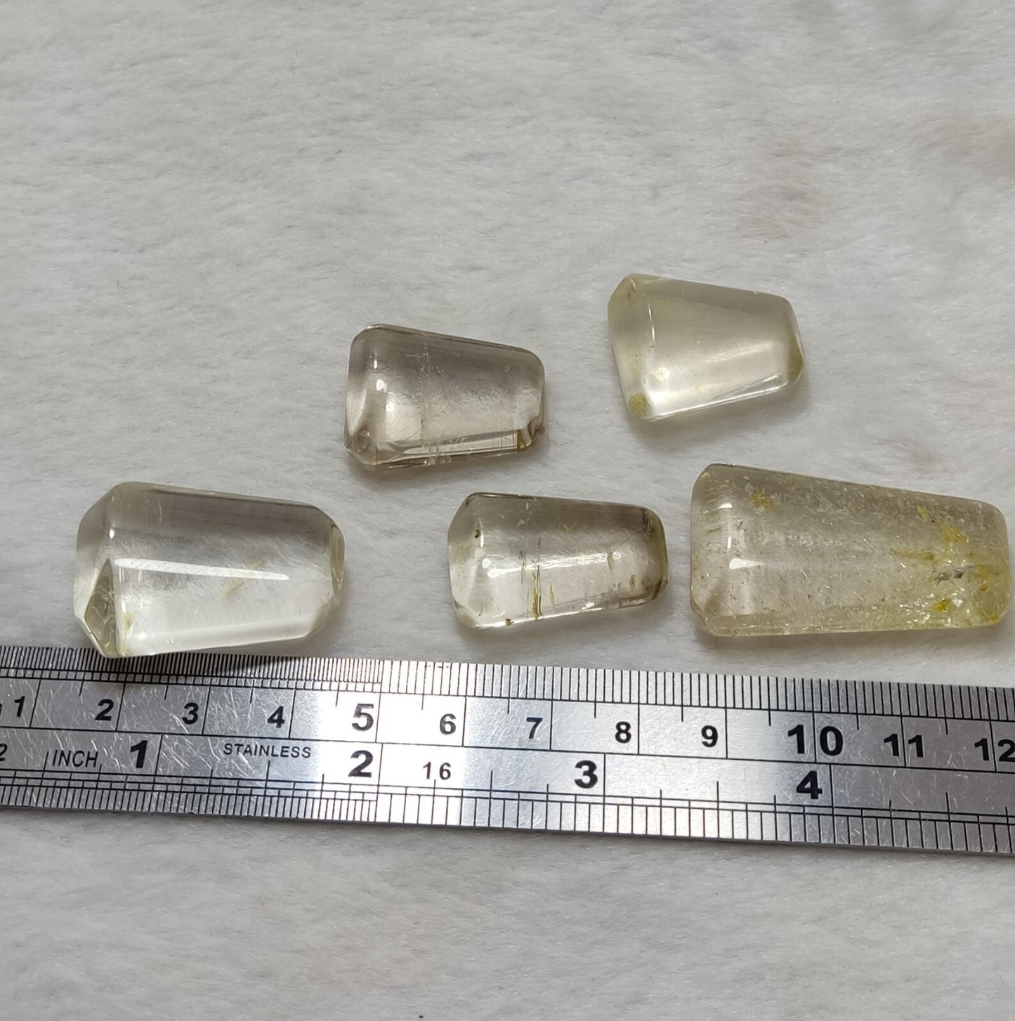 An amazing lot of Rutilated polished quartz tumbles 53 grams