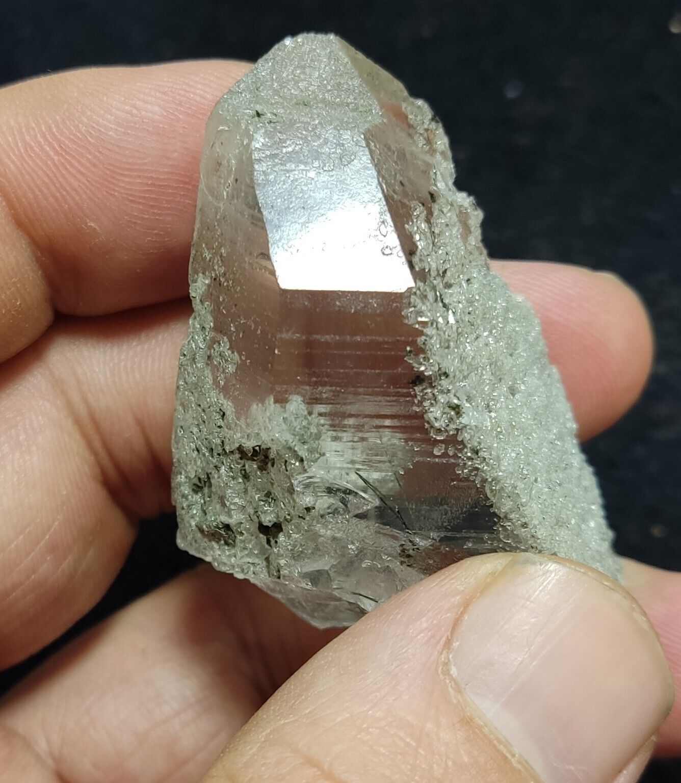 An Aesthetic Natural terminated chlorite quartz specimen 43 grams