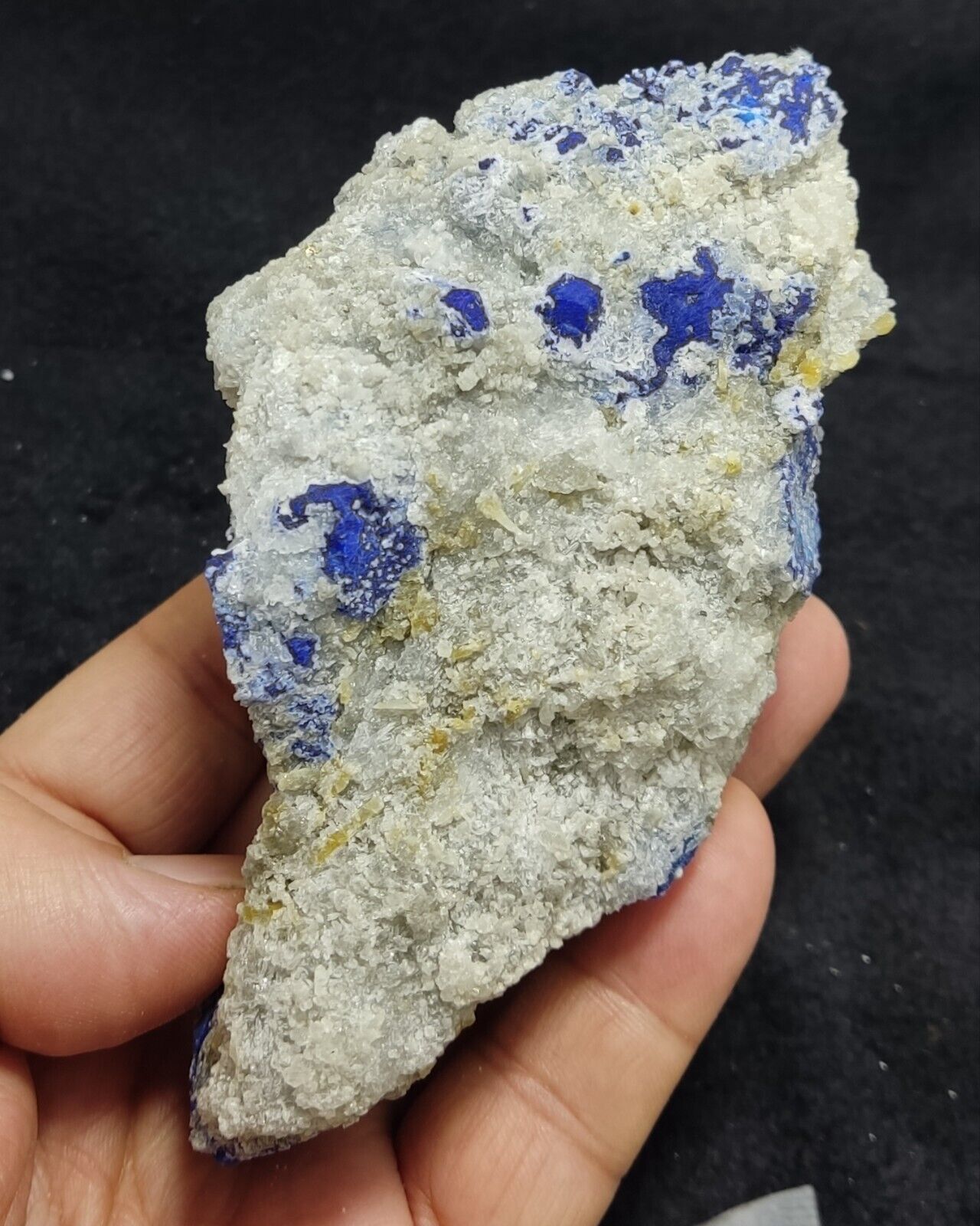 An Aesthetic specimen of fluorescent Lazurite with pyrite 415 grams