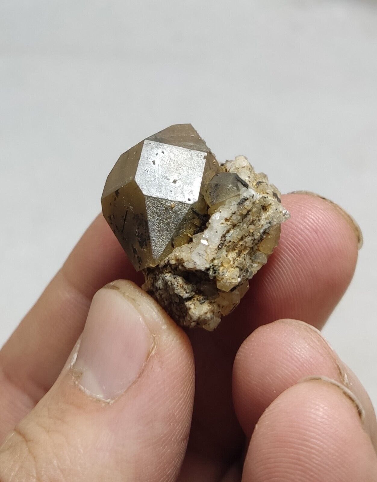 An aesthetic natural terminated astrophyllite Quartz crystal on matrix 15 grams