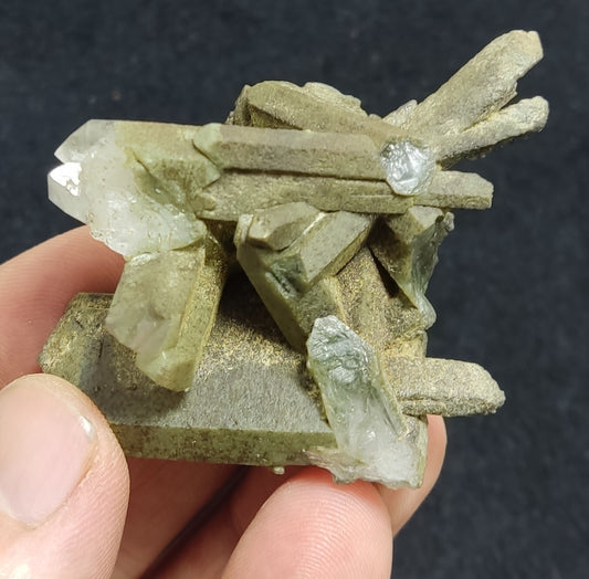 An Aesthetic specimen of chlorite included quartz cluster 54 grams