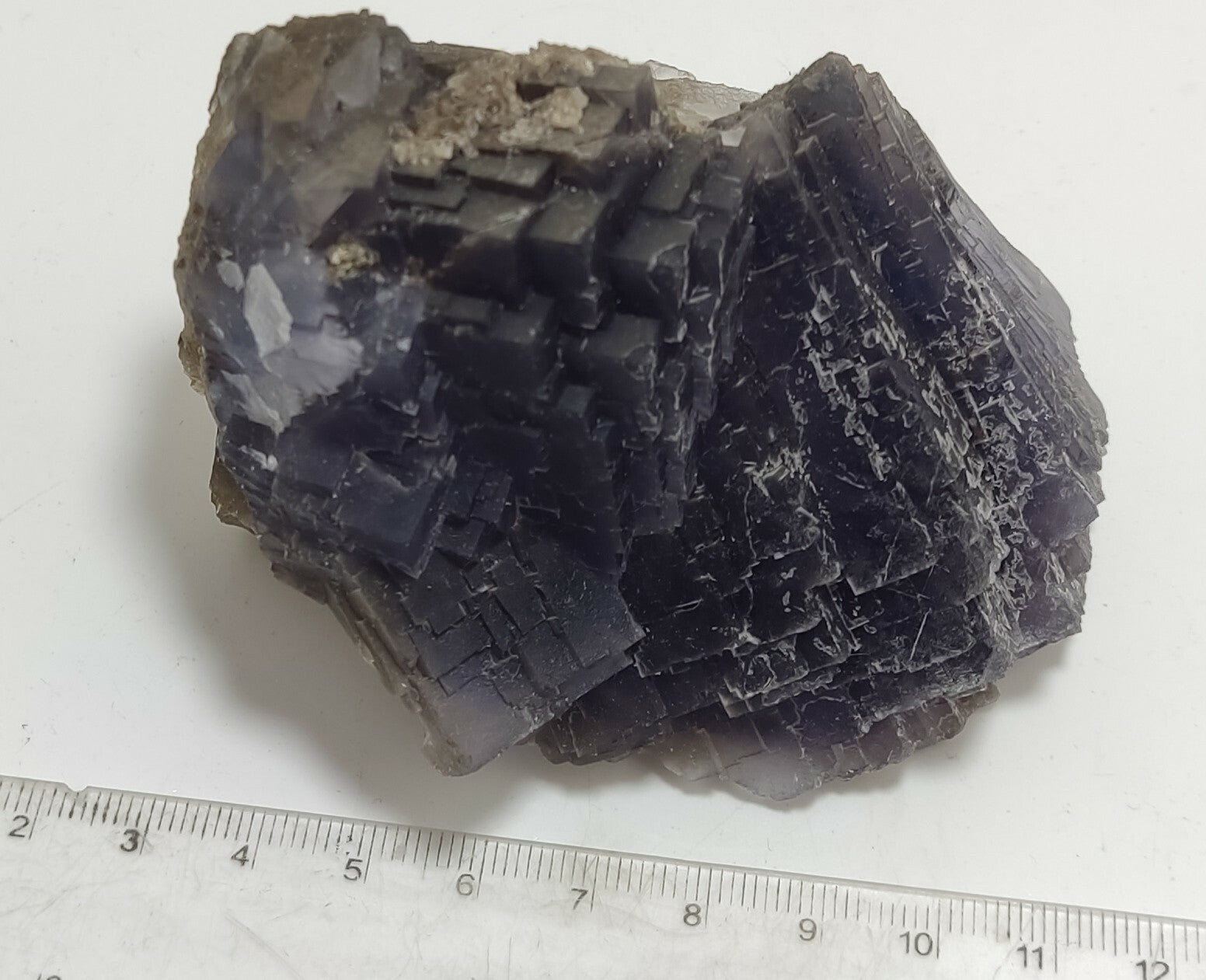 An amazing specimen of cubic dark purplish color Fluorite 433 grams