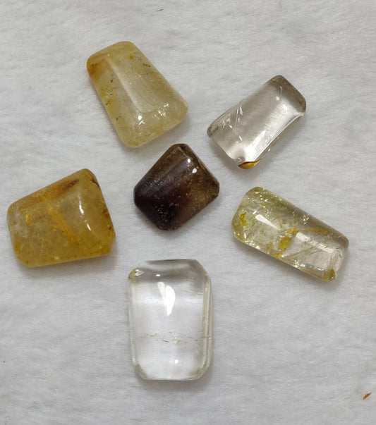 An amazing lot of Rutilated polished quartz tumbles 44 grams
