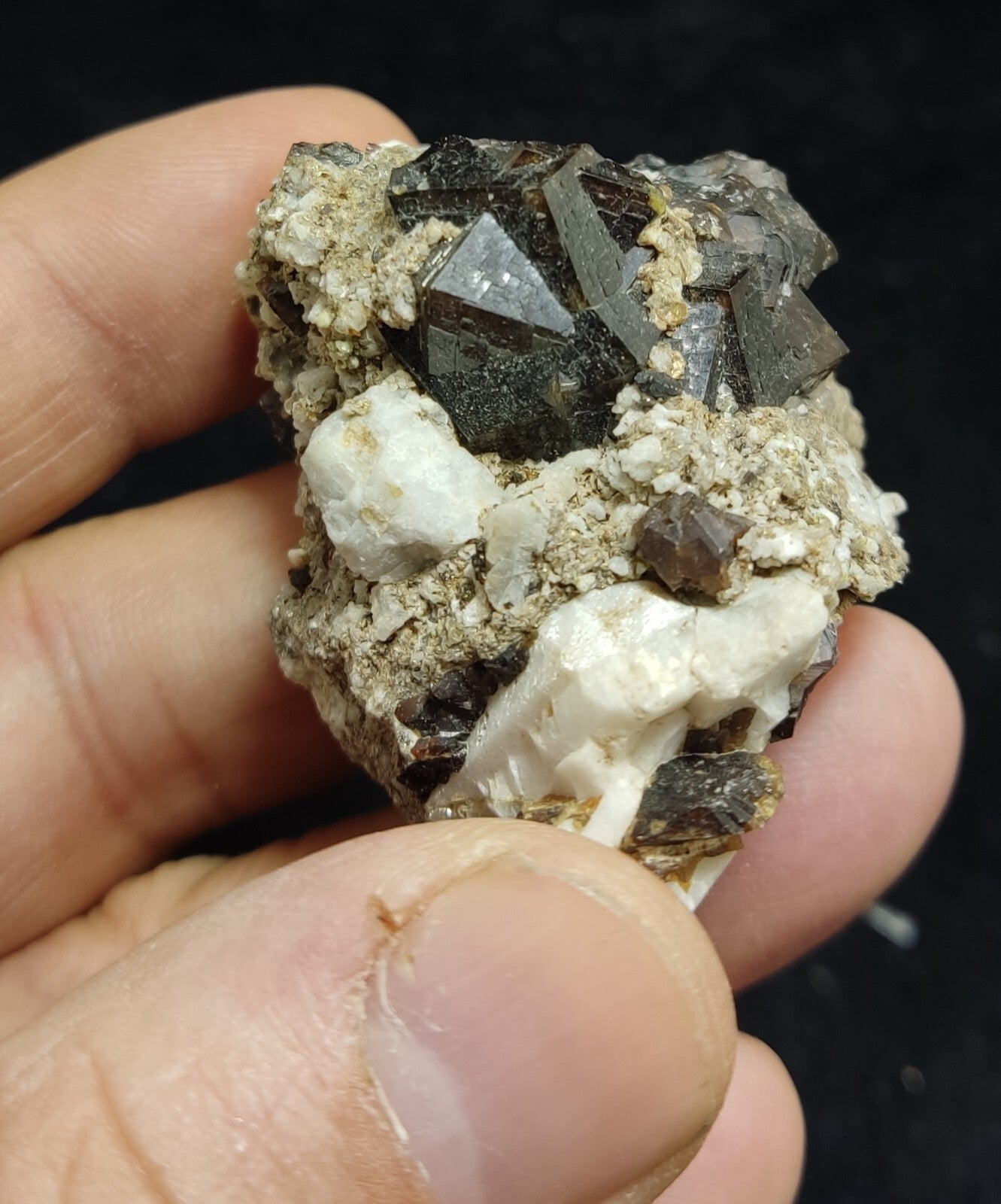 An amazing specimen of andradite garnet crystals cluster 61 grams