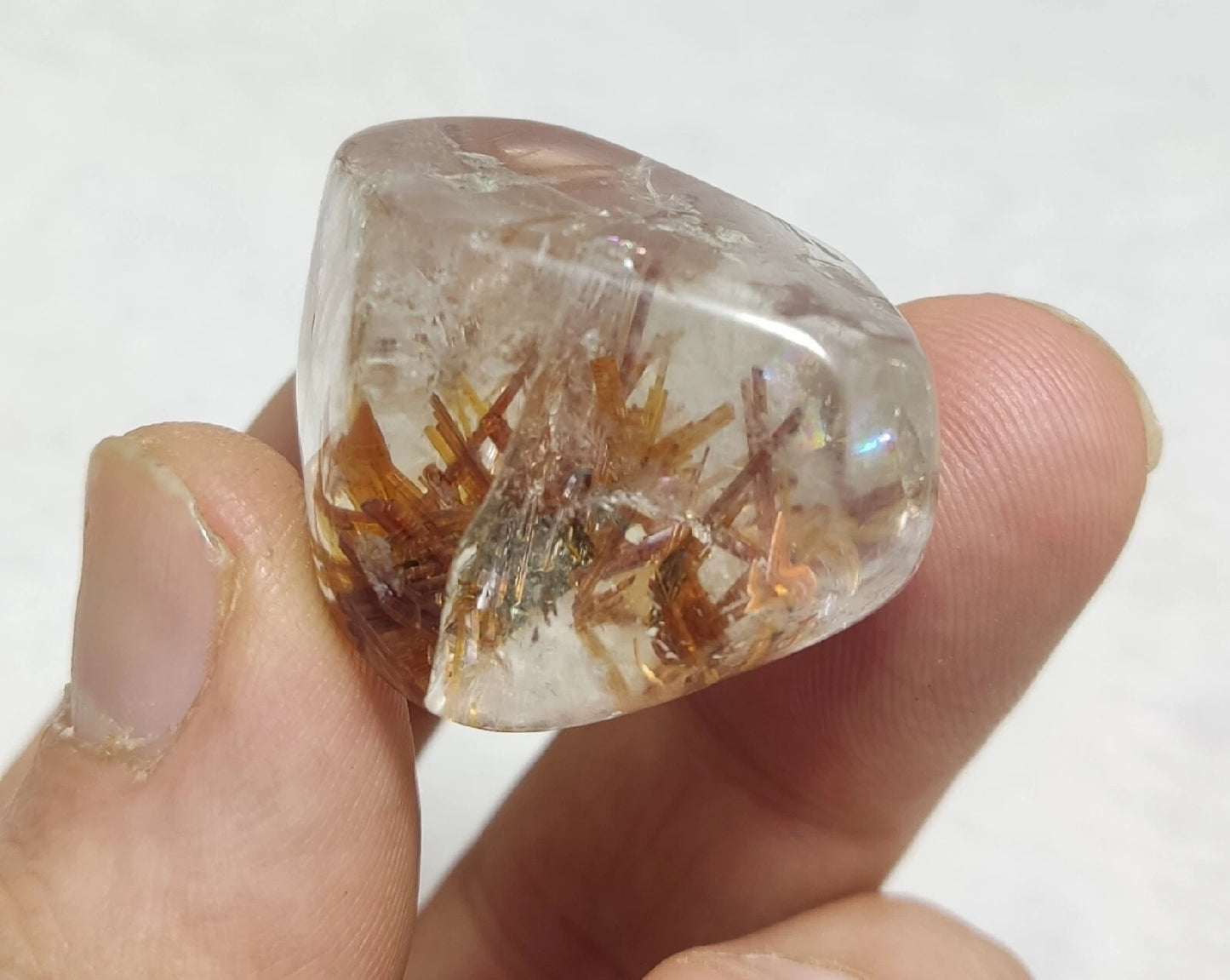 Rutiles quartz polished tumble 140 carats