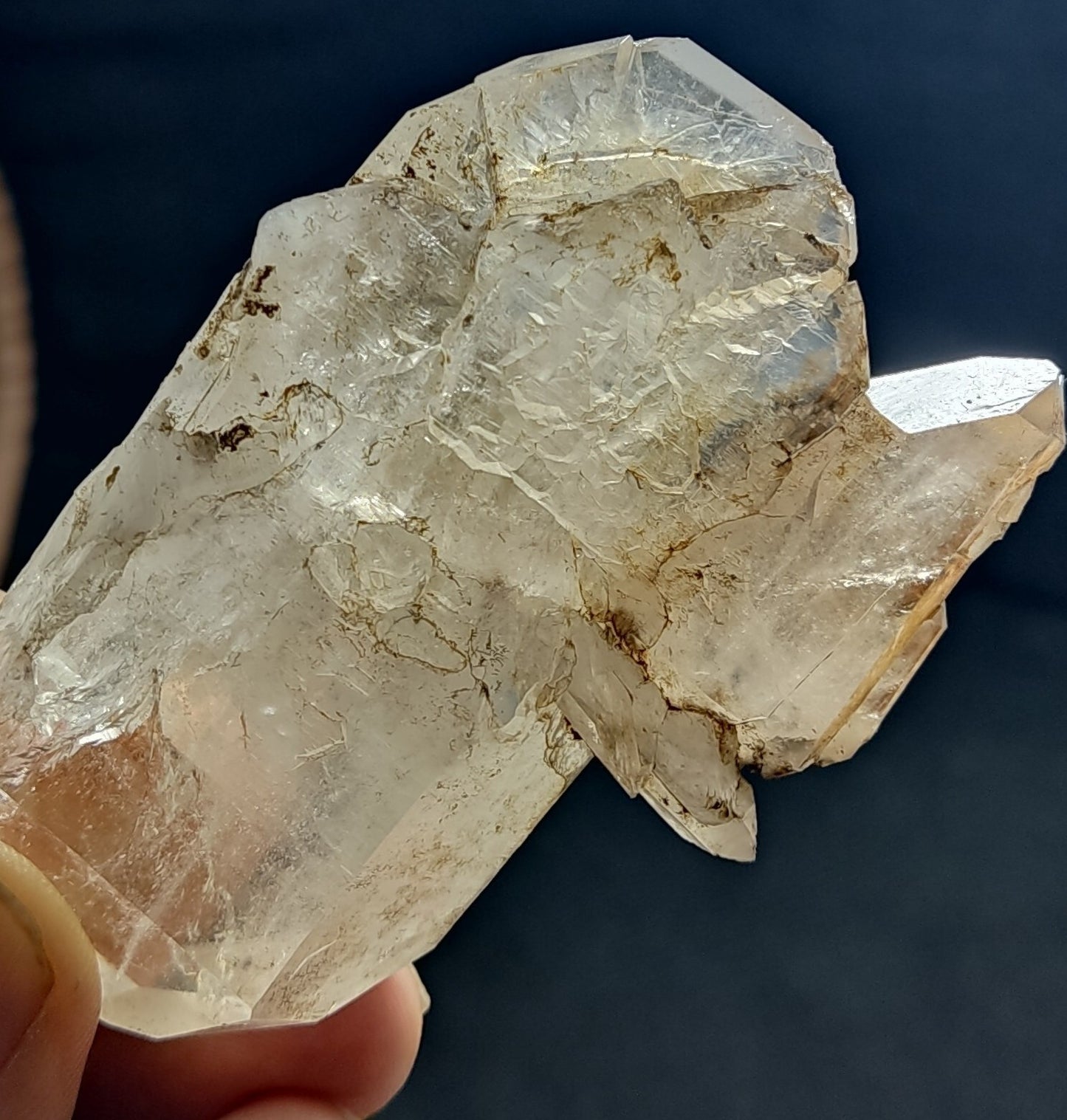 Chlorite/iron quartz crystal Natural floater tabular double terminated  85 grams